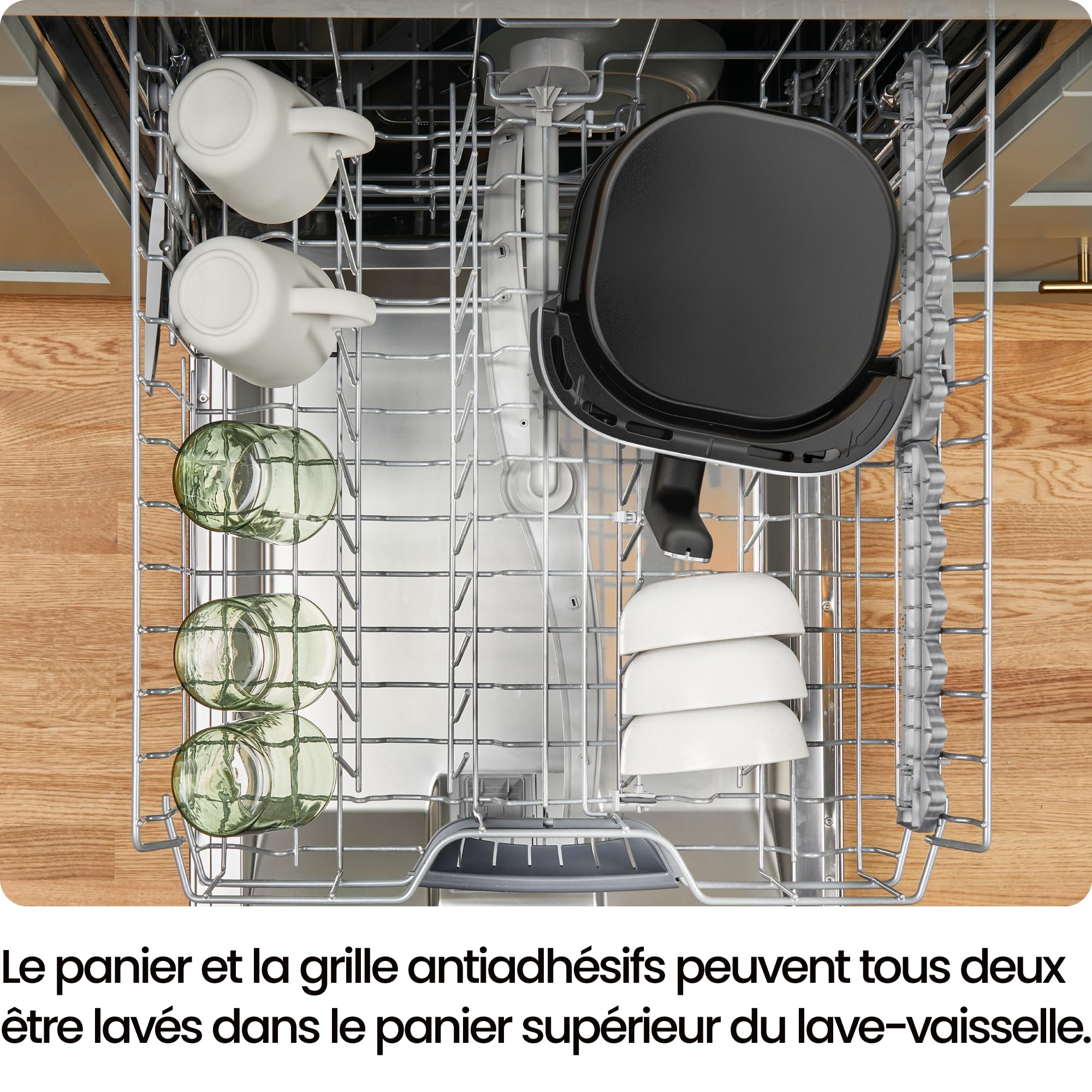Chefman Mini Friggitrice ad Aria 2L Digitale, Cestino Antiaderente | Compatta, lavabile in lavastoviglie, frittura ad aria, Grigio