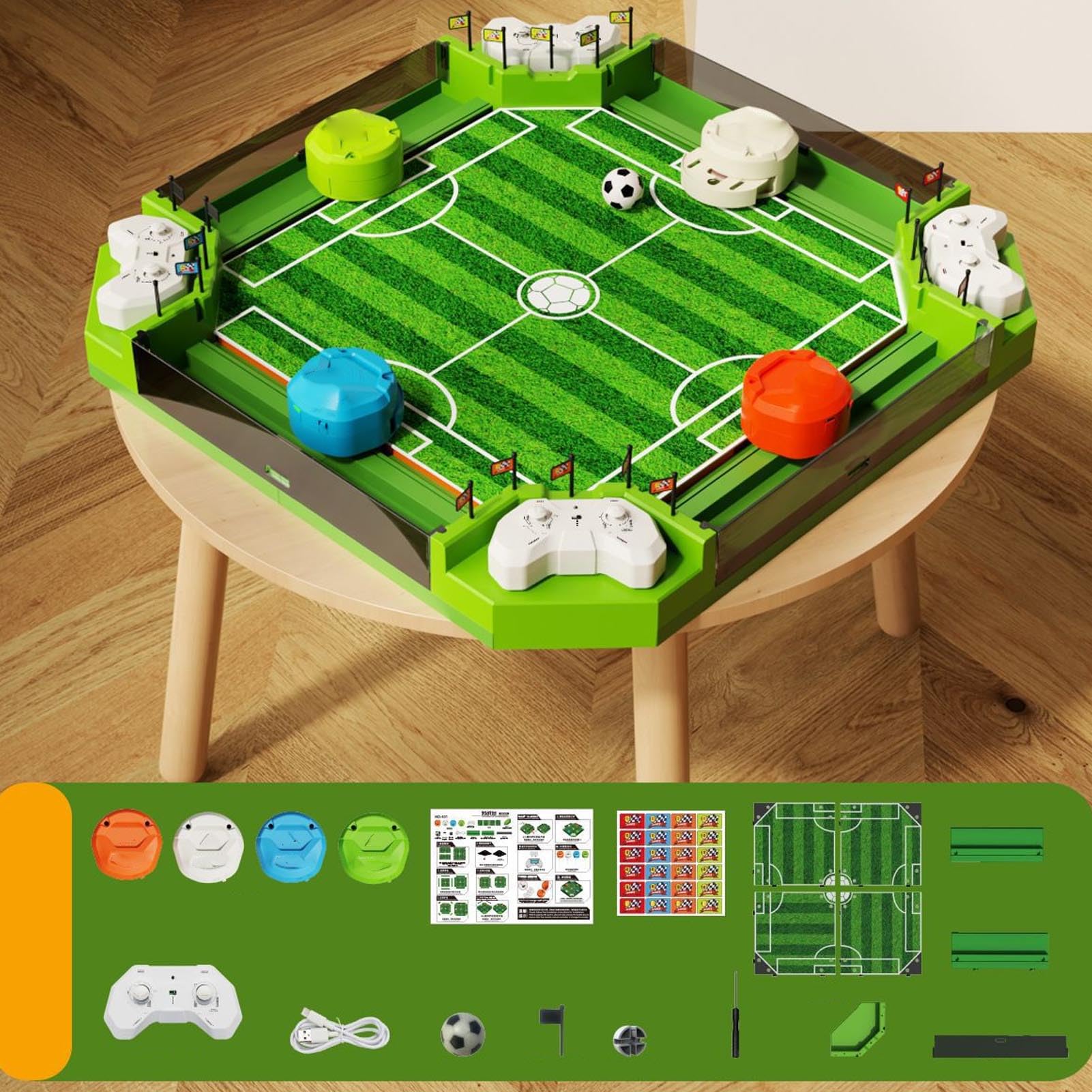 Chrees Fußball-Brettspiel, Ferngesteuertes Tischfußballspiel, Desktop-Fußball-Brettspiel mit 2 AA-Batterien für eine Einzelne Fernbedienung, für Spielzimmer, Heimparty