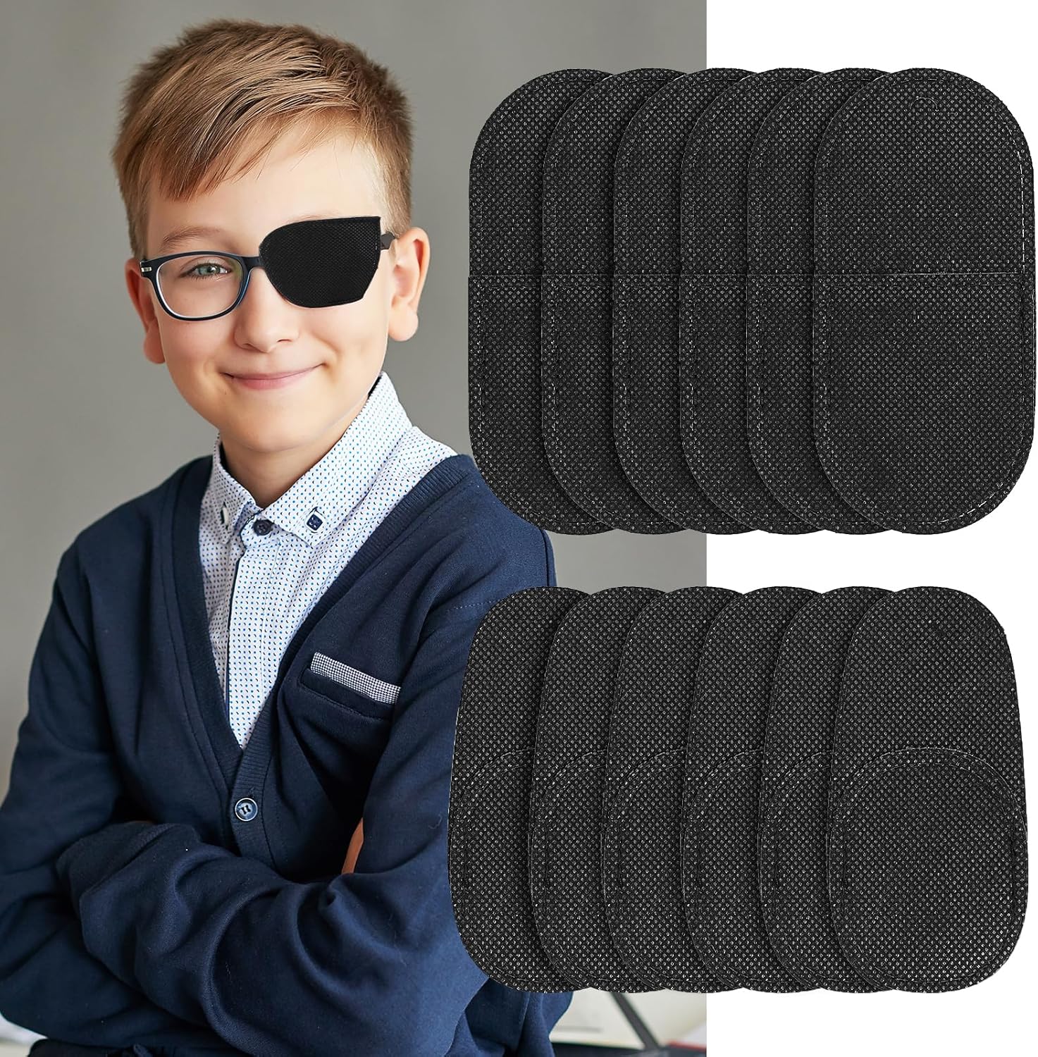 12Pcs Eye Patch for Glasses, Mabor Breathable NonWoven