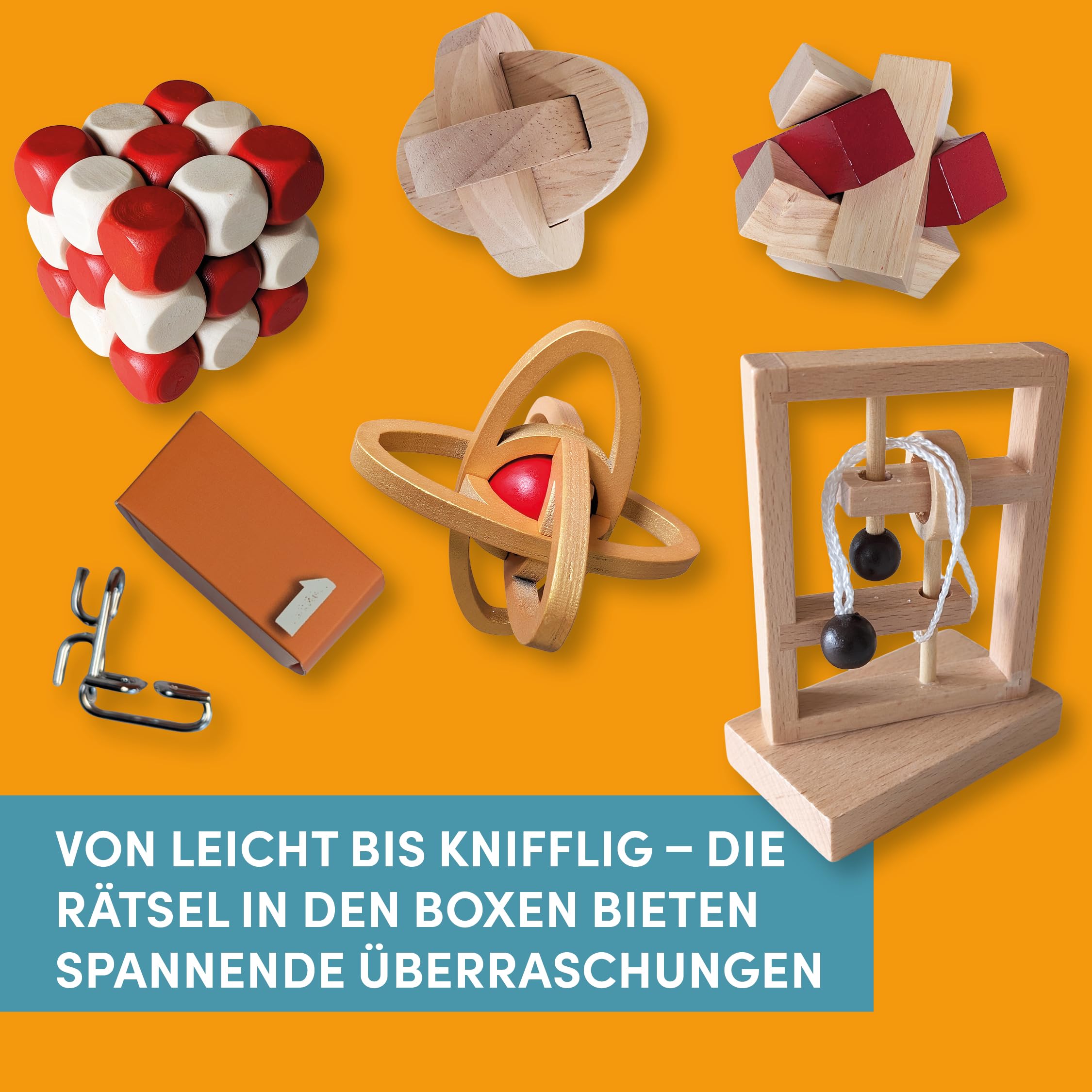 Der ultimative Knobelspiel-Adventskalender - Die besten IQ-Puzzles und Geduldsspiele für 24 Tage: 24 handverlesene Knobelspiele aus hochwertigem Material. Mit besonderem XXL-Rätsel zu Weihnachten