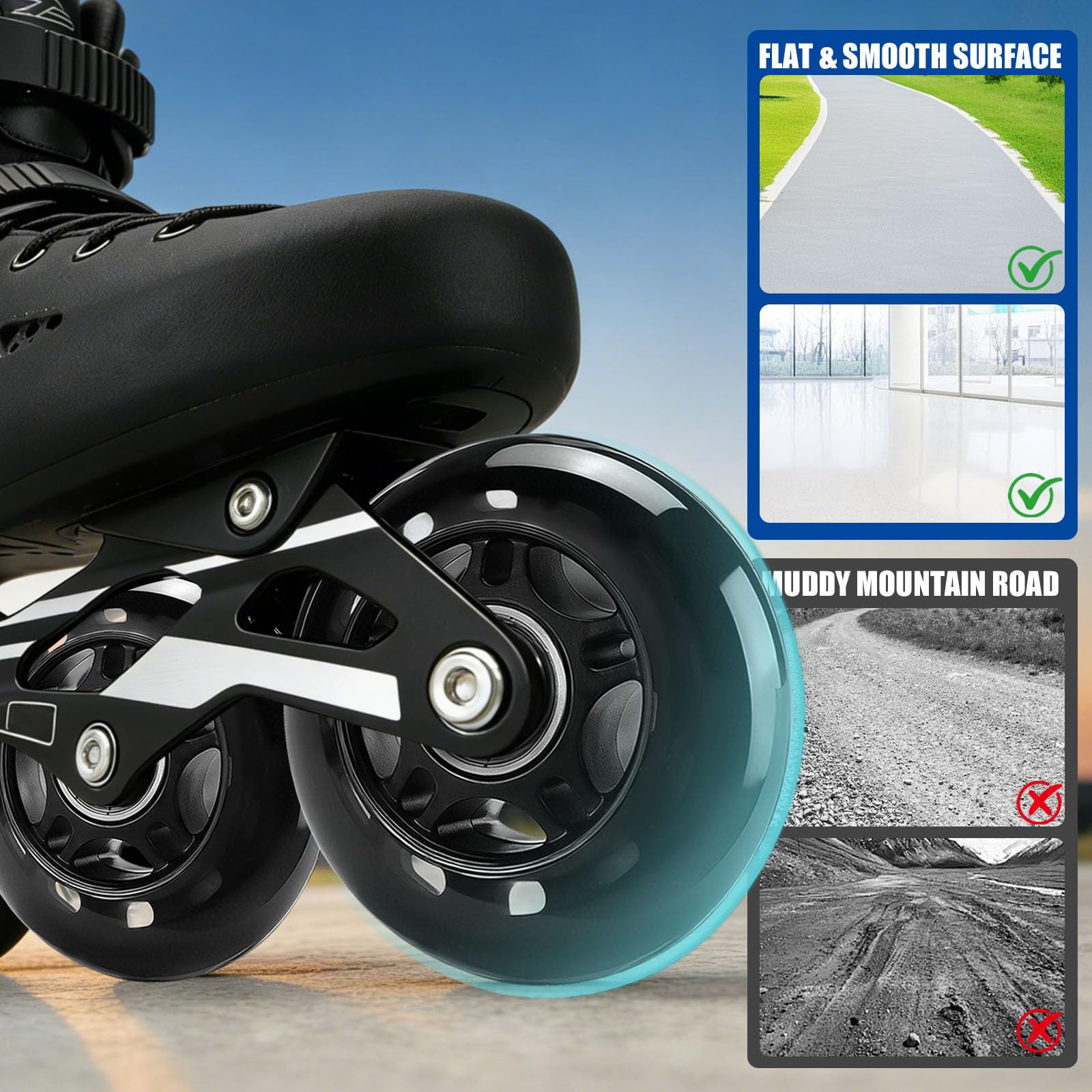 Amazon.co.jp: TOBWOLF インラインスケートホイール、8パック 64MM 82A