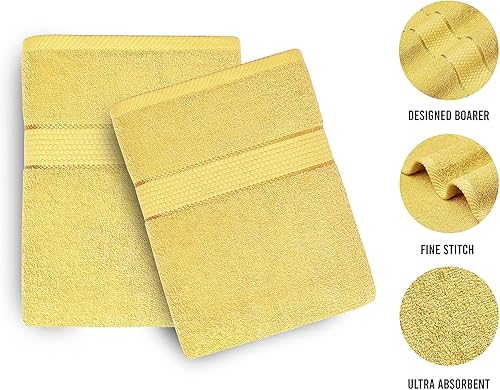 Miniatura 6 de Toallas de baño elegantes 100% algodón para baño, ecológicas, supersuaves, altamente absorbentes, con certificación Oeko-Tex, 27 x 54 pulgadas