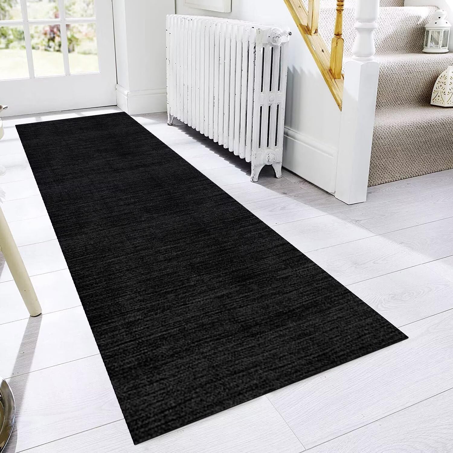Tapis de couloir, cuisine, lavable, antidérapant, 70 x 180 cm, style vintage, noir, gris, long, tapis de cuisine, couloir, salon, chambre à coucher, vendu au mètre, personnalisable