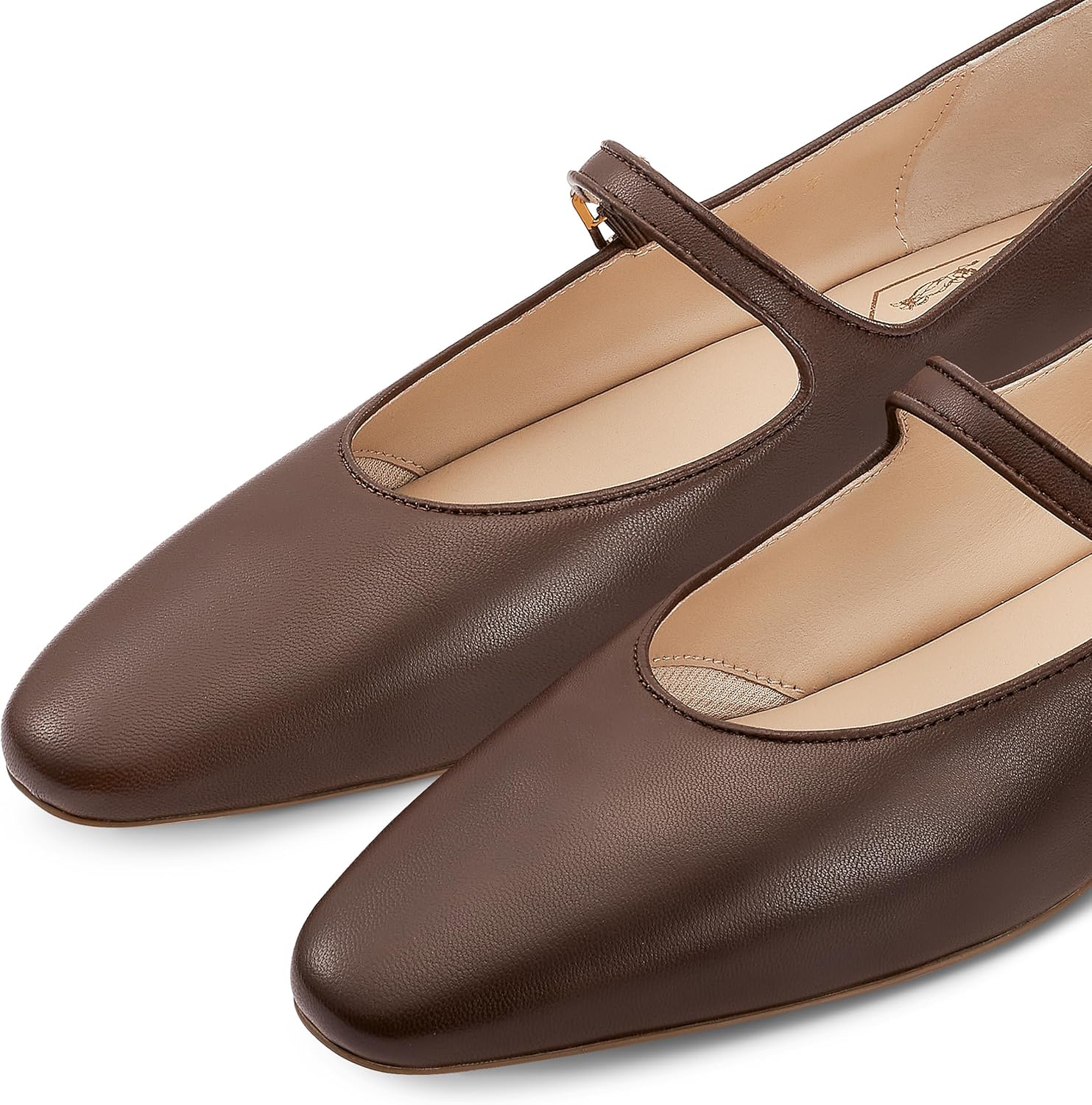7or9 Mary Jane Flats Women Comfortable Mary Jane Shoes for Women Air-Touch Foam Lambskin Casual Shoes- Silver, Brown, Almond, Black