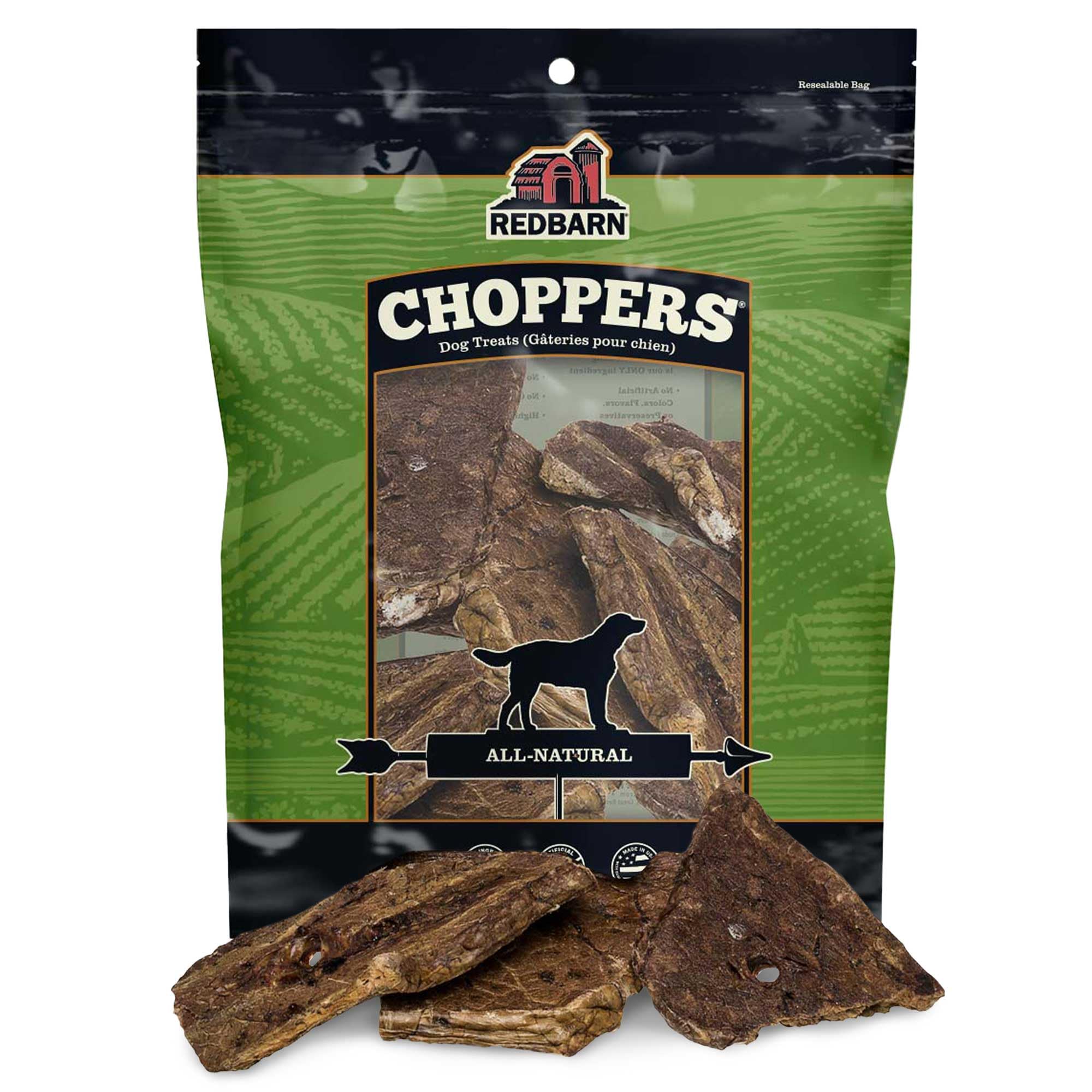Redbarn Pet Products Natural Choppers Beef Lung Chew Treats for Dogs - Premium Made in USA Rawhide-Free Single Ingredient High Protein Low Fat - 9 oz Bag