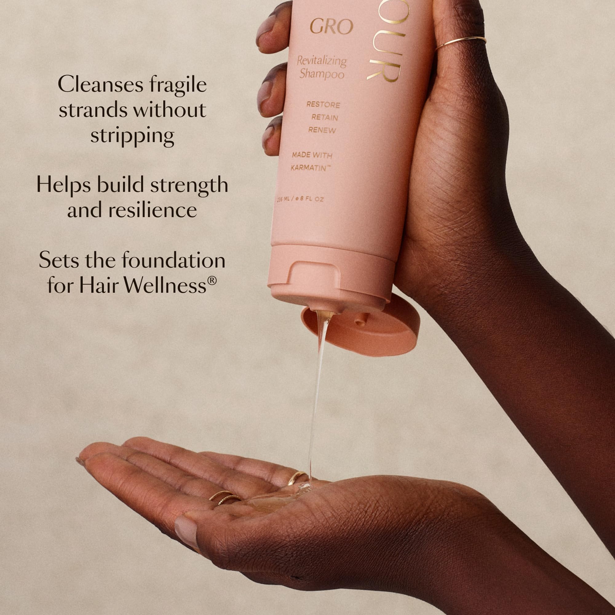 VEGAMOUR GRO Revitalizing Shampoo | KarmatinTM Peptide & Caffeine Gently Cleanses Builds Strength & Resilience Vegan & Cruelty-Free product thumbnail 6