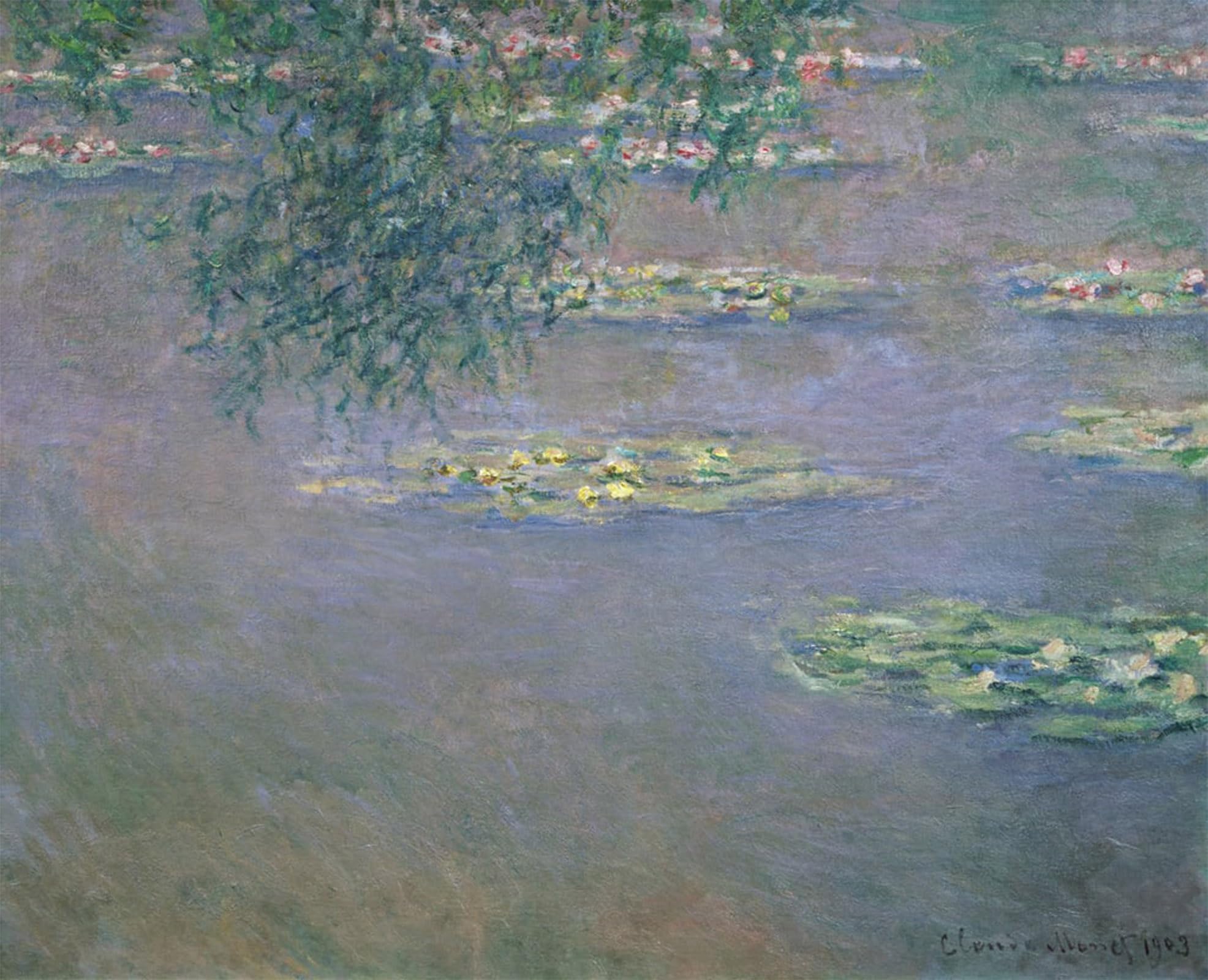 POSTERIIk Vintage Art Print Images Pictures Print Waterlilies by Claude Monet Modern Colour Posters for Office Home Decor 60x90cm
