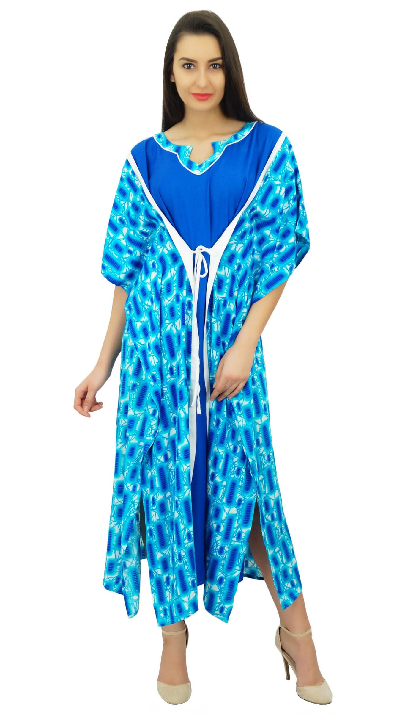 Bimba para Mujer Maxi Largo caftán Kimono rayón diseñador de Encubrimiento Noche Playa caftán