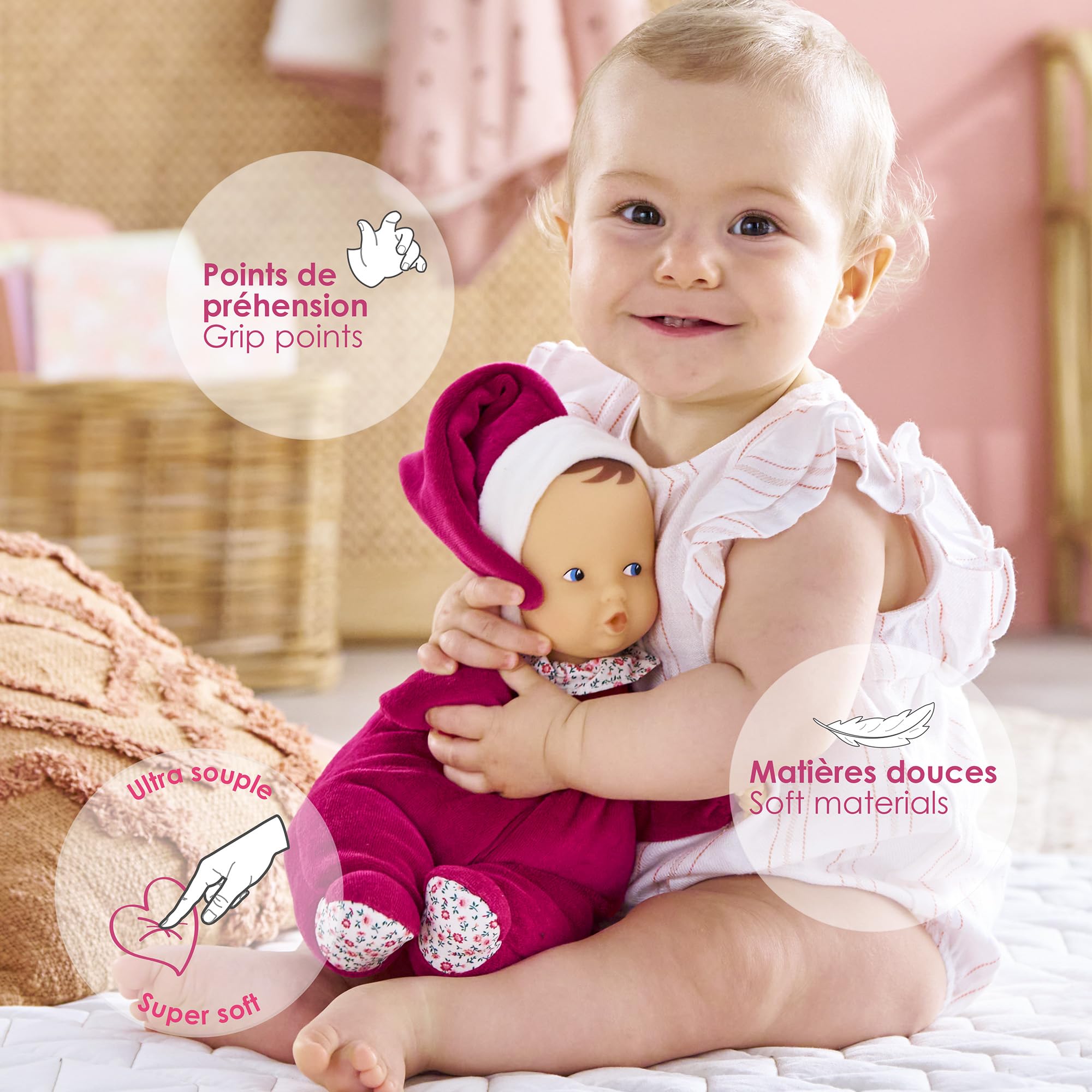 Corolle - Mon Doudou, Babipouce Rose Grenadine, 28cm, dès la Naissance, 9000020160