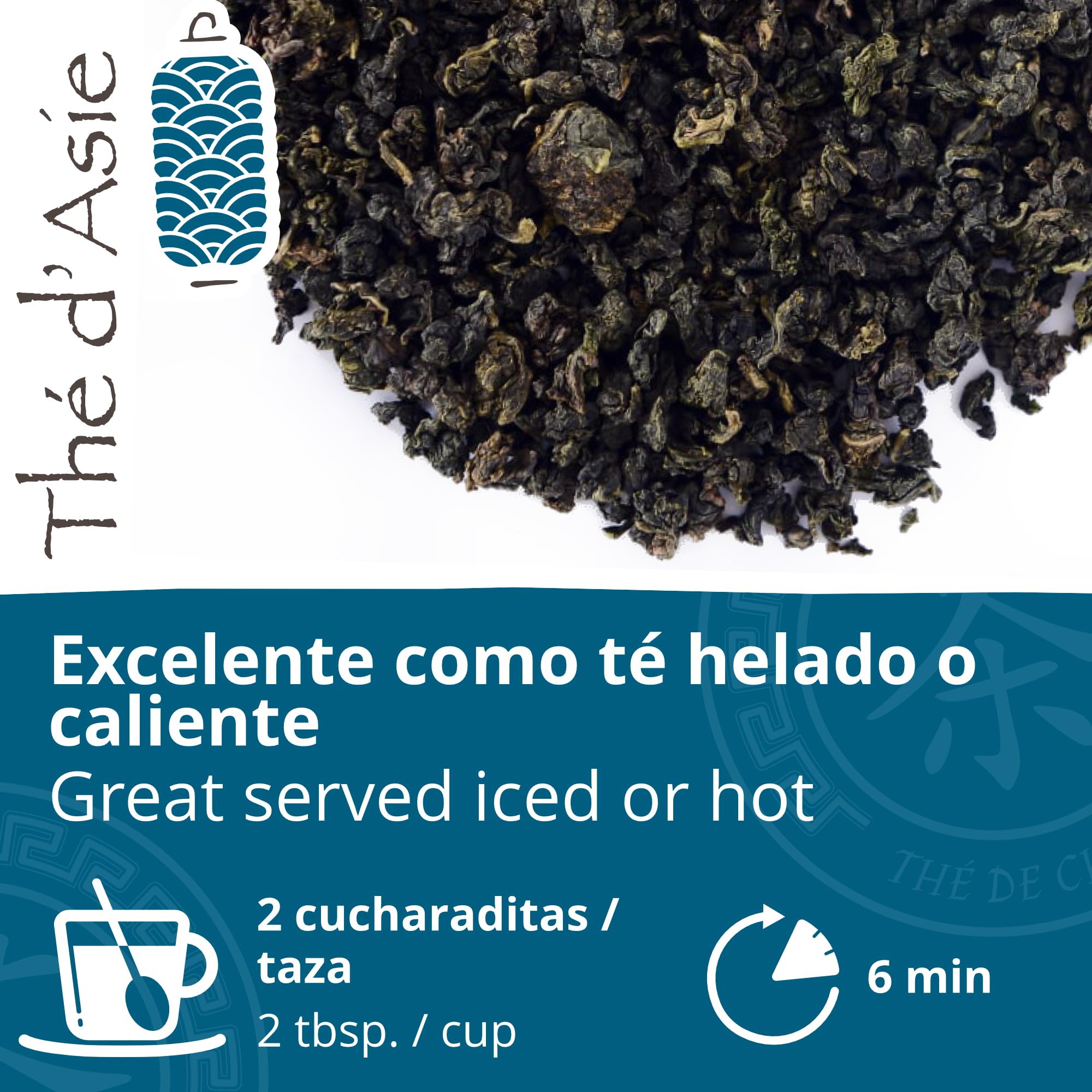 Khla - Té Oolong Ecológico 250g - Té Azul Orgánico a Granel - Hojas Secas – Wulong Tea - Origen China - Para Tisana e Infusión de Hierbas