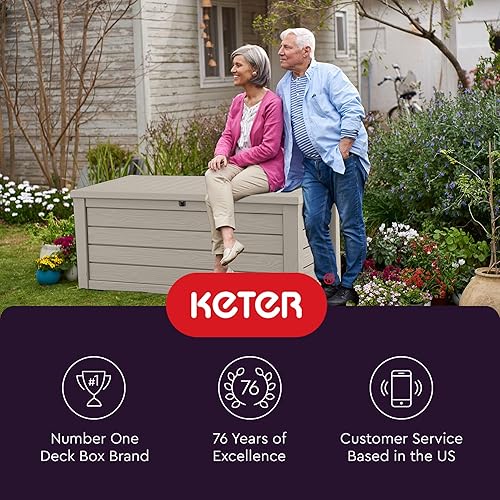Miniatura 9 de Keter Westwood - Caja de almacenamiento grande de resina de 150 galones para muebles de patio, cojines de exterior, herramientas de jardín y