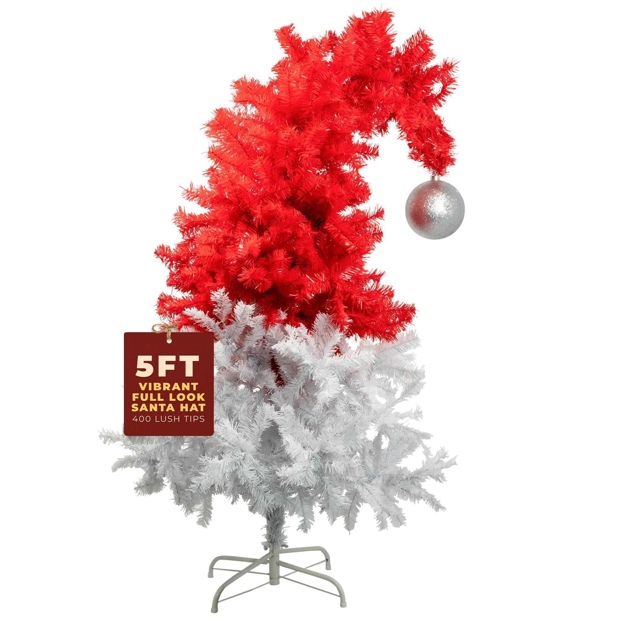 Festive Fix Green Premium Artificial Christmas Tree With Metal Stand – Lush Pvc Branches, Easy Assembly – A Perfect Centerpiece For Holiday Décor (4Ft, 5Ft, 6Ft,7Ft) (5 Feet Santa)