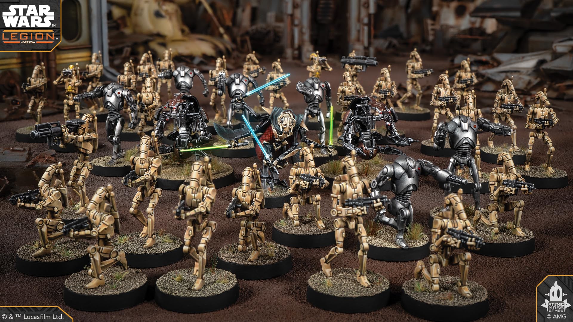 asmodee, Star Wars: Legion – Separatist Alliance zestaw startowy (Separatistenallianz-Starterset), Atomic Mass Games, tablet, dla 2 graczy, 14+ lata, 120-180 minut, niemiecki, wielojęzyczny
