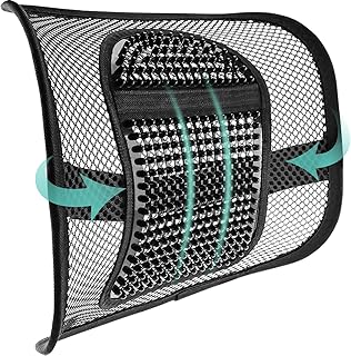 Mesh Back Support, Back support for office chair,Ergonomic Mesh Lumbar Support Cushion with Elastic Strap Massage Back Rest Chair Cushion for Office Chair Car Seat Home Travel, Relieve Back Pain