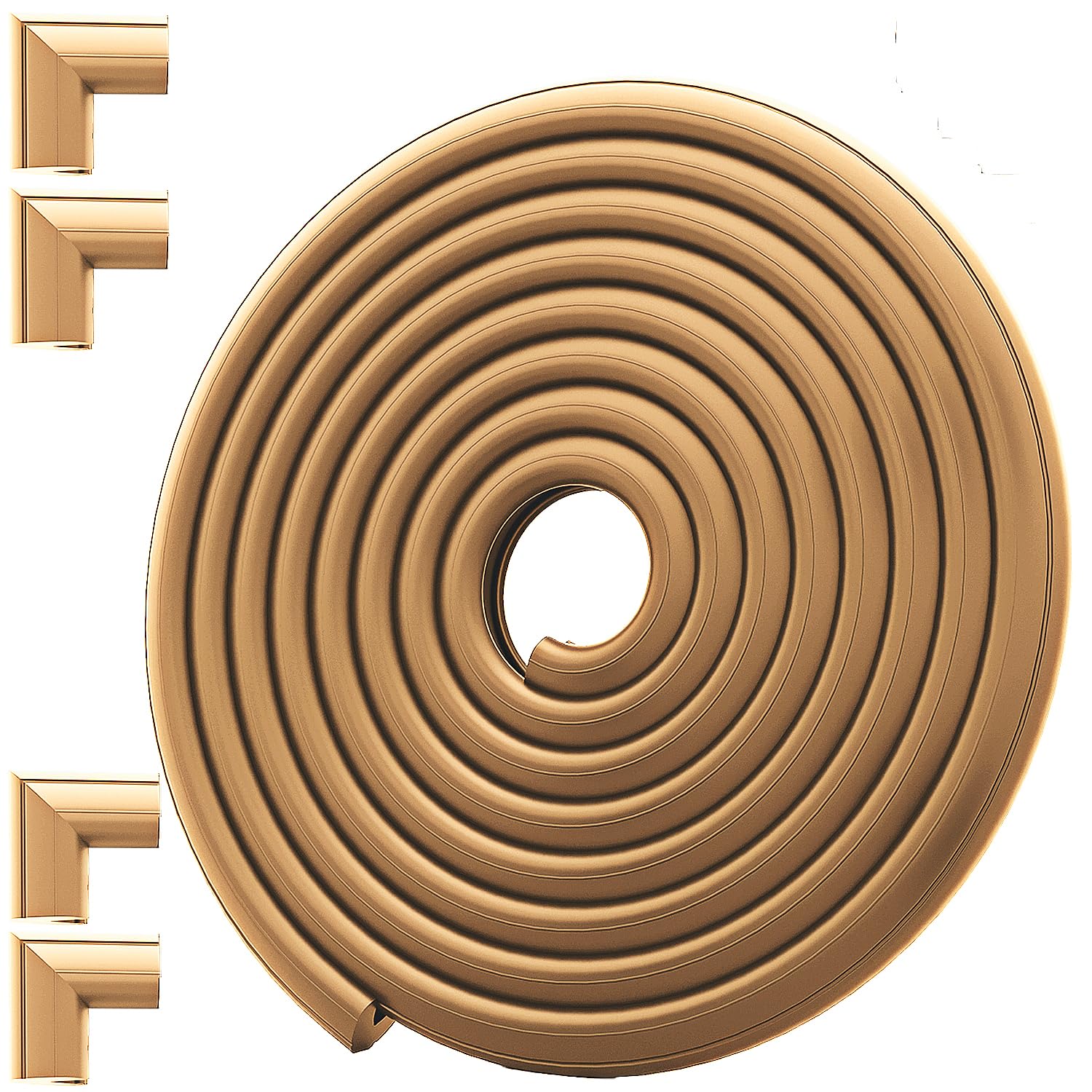 Dekukar Kind Möbel Stoßfänger Baby Proofing (Große 2.3m/7.5ft Kante + 4 Eckenschutz), Schwerlast Soft NBR Kantenschutz Schaumstoff, Tischkantenschutz Ecken für Schublade (Vorgeklebt, Baby Kopfschutz)