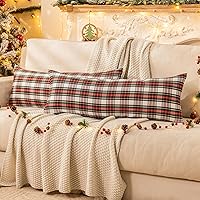Vista 21 de Aqothes - Paquete de 2 fundas para cojines decorativos de Navidad, con estampado de cuadros escoceses para decoración festiva de granja u hogar
