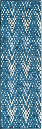 Superior Designer - Alfombra de área (3.0 x 1.1in), color azul