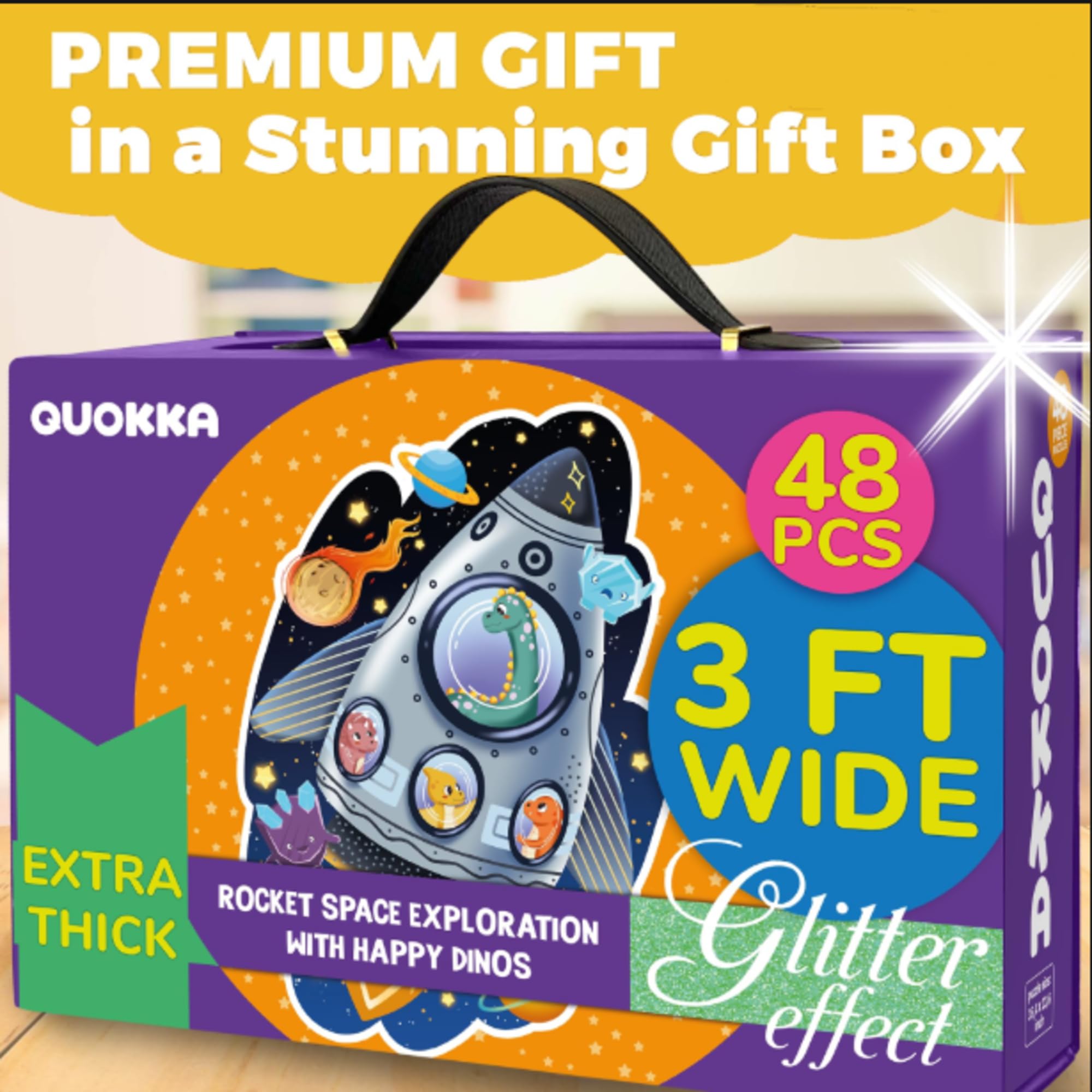 QUOKKA Enorme Puzzle da Pavimento – 60 x 90 cm, Puzzle 48 Pezzi Giochi – Grandi Giocattoli – Regalo Missile XXL