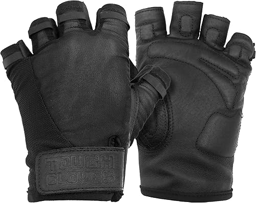 Superset - Guantes de cuero para levantamiento de pesas (acolchados), perfectos para entrenamiento de gimnasio (transpirables), color negro