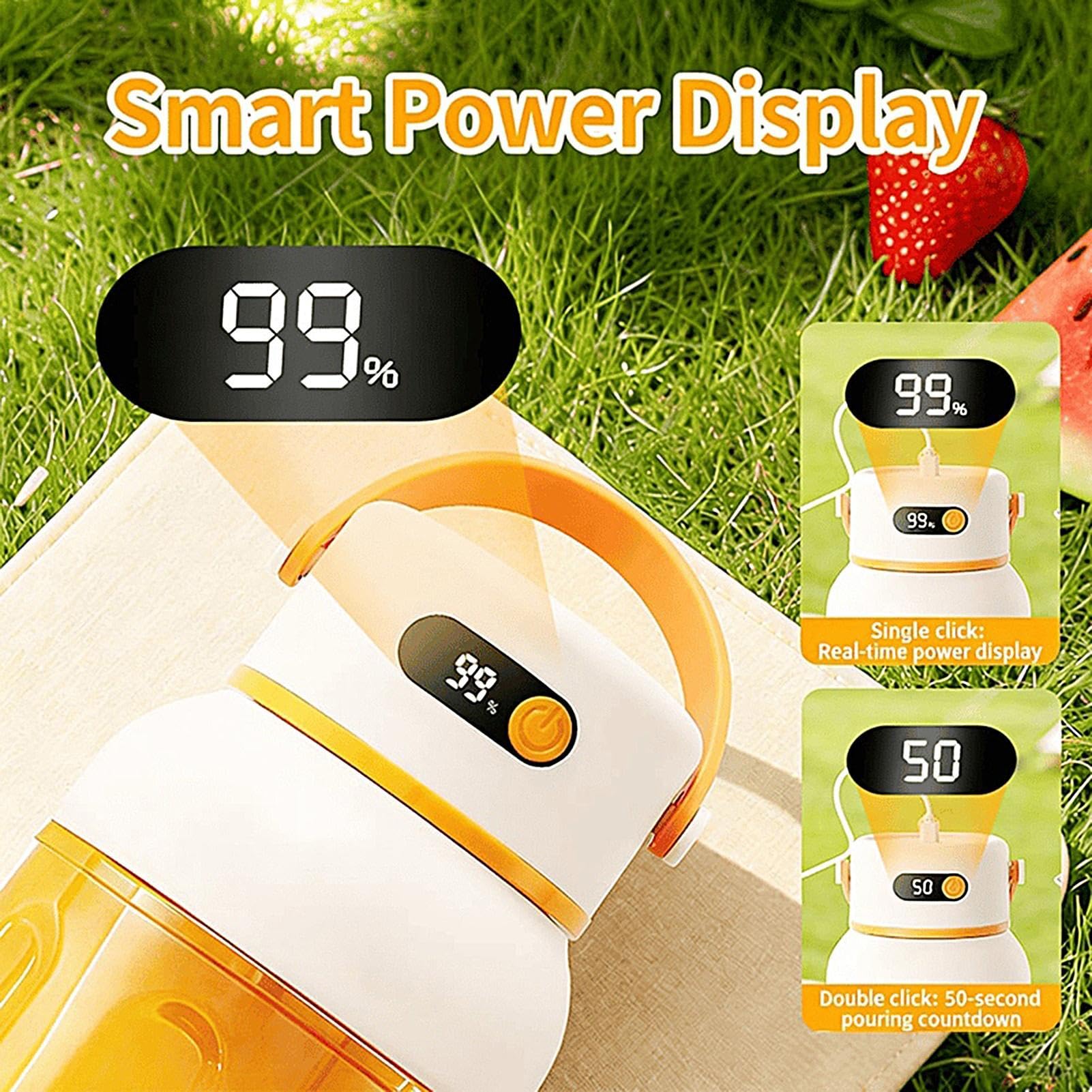 Mini frullatore portatile | 1000 Ml Spremiagrumi Elettrico Ricaricabile USB - Frullatore per Succhi Senza Fili,Adatto per viaggio, casa, cucina, ristorante, appartamento, dormitorio, ufficio e campegg