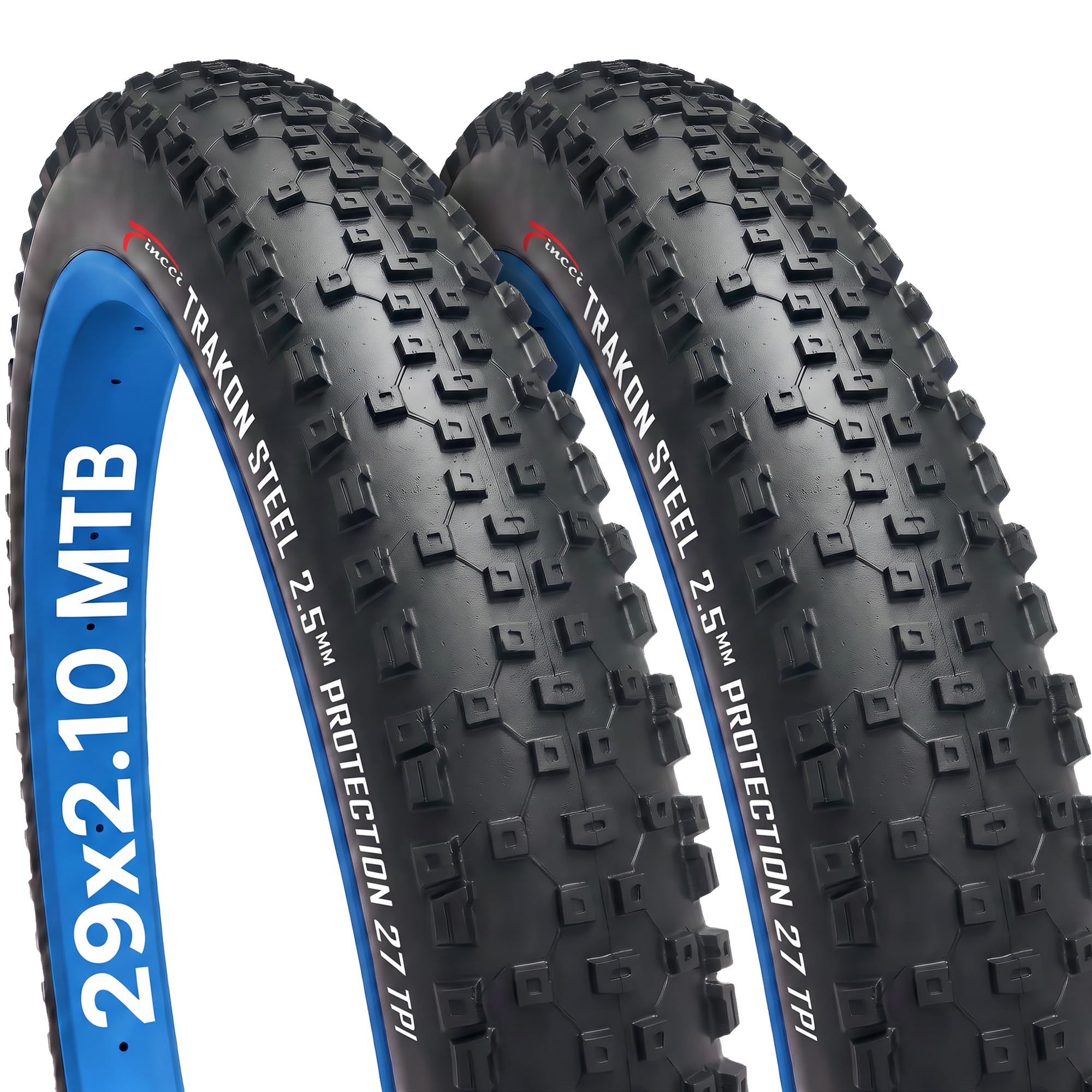 Fincci Coppia Copertoni MTB 29 x 2.10 ETRTO 54-622 Pieghevoli Antiforatura | Protezione Antiforatura da 2,5 mm e Carcassa 27 TPI per una Guida Sicura fino a 40 PSI su MTB, Sentieri, Trail e Sterrato