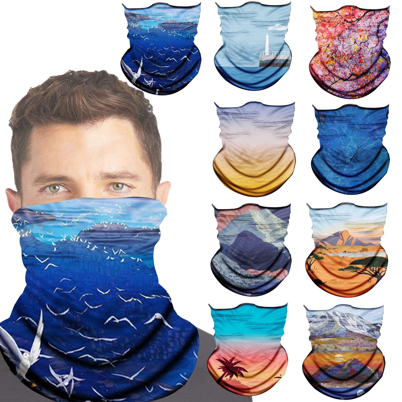Neck Gaiter Face Cover Gator Mask Bandana Scarf Neck Warmer Balaclava Headband Headwear Head Wrap for Outdoors