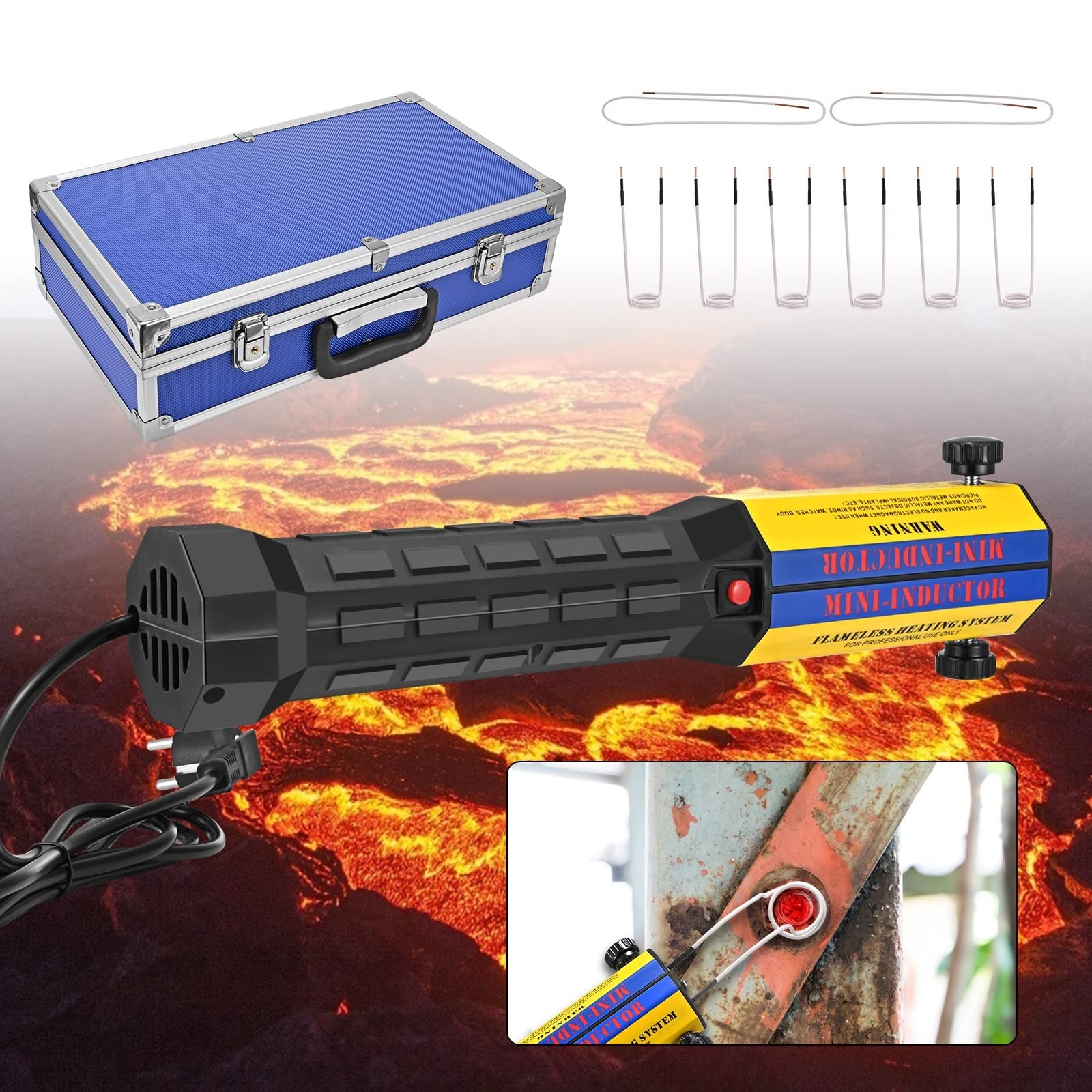1000 W bezpłomieniowa elektromagnetyczna mini nagrzewnica indukcyjna z 8-częściowymi zestawami cewek do automatycznego usuwania śrub,Seria Termiczna