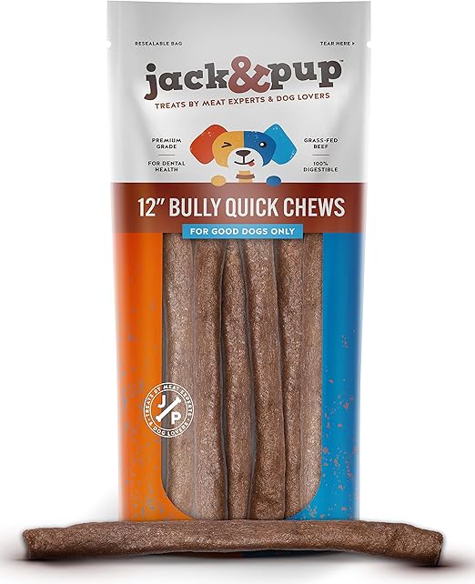 Jack&Pup Bully Stick Jerky Quick Chew Training Treats