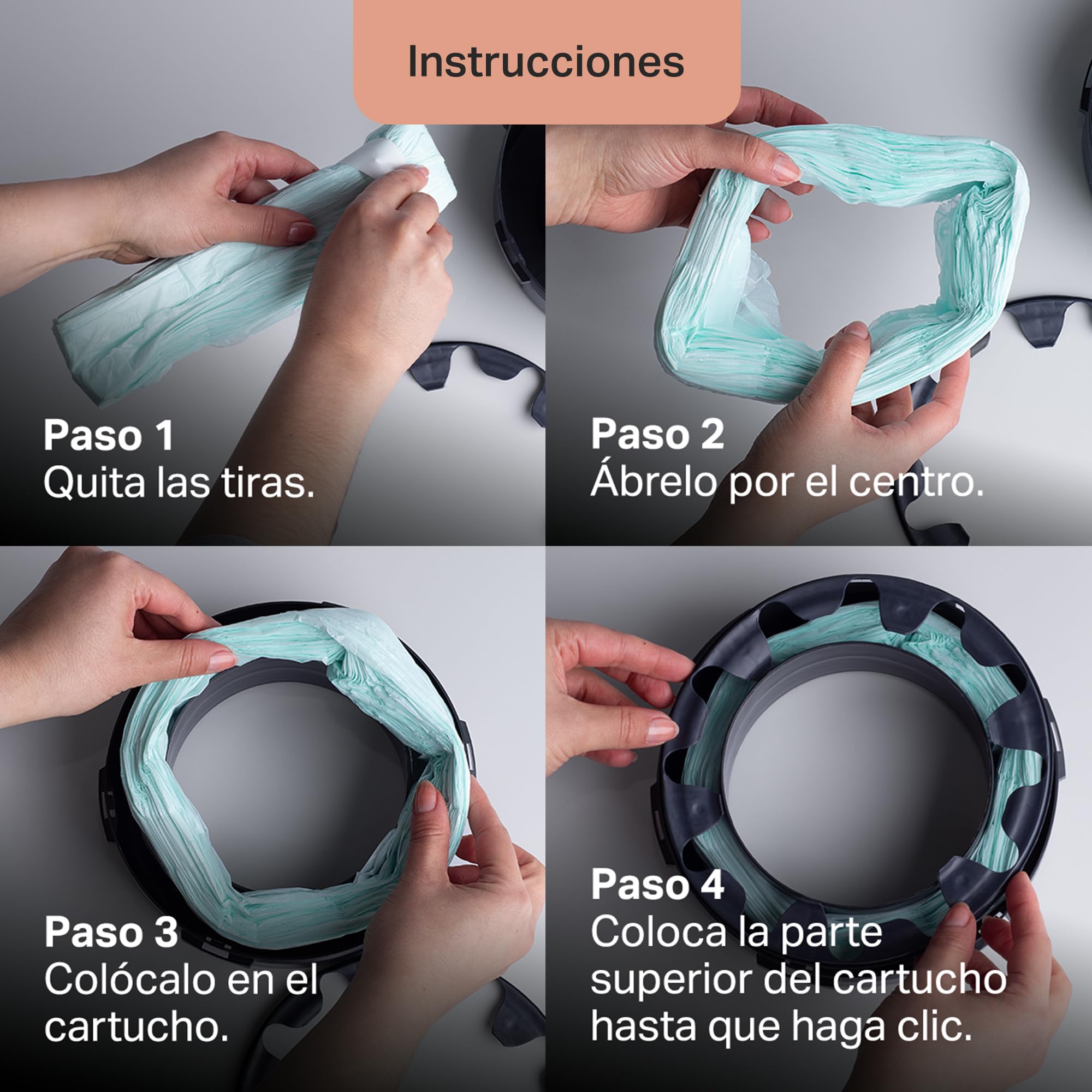 Tommee Tippee Bolsas de recambios para contenedor de pañales Twist & Click, Pack de 18 láminas multicapas antibacterianas* de 10,5 m para recambios Twist & Click, 18 x 10,5 m