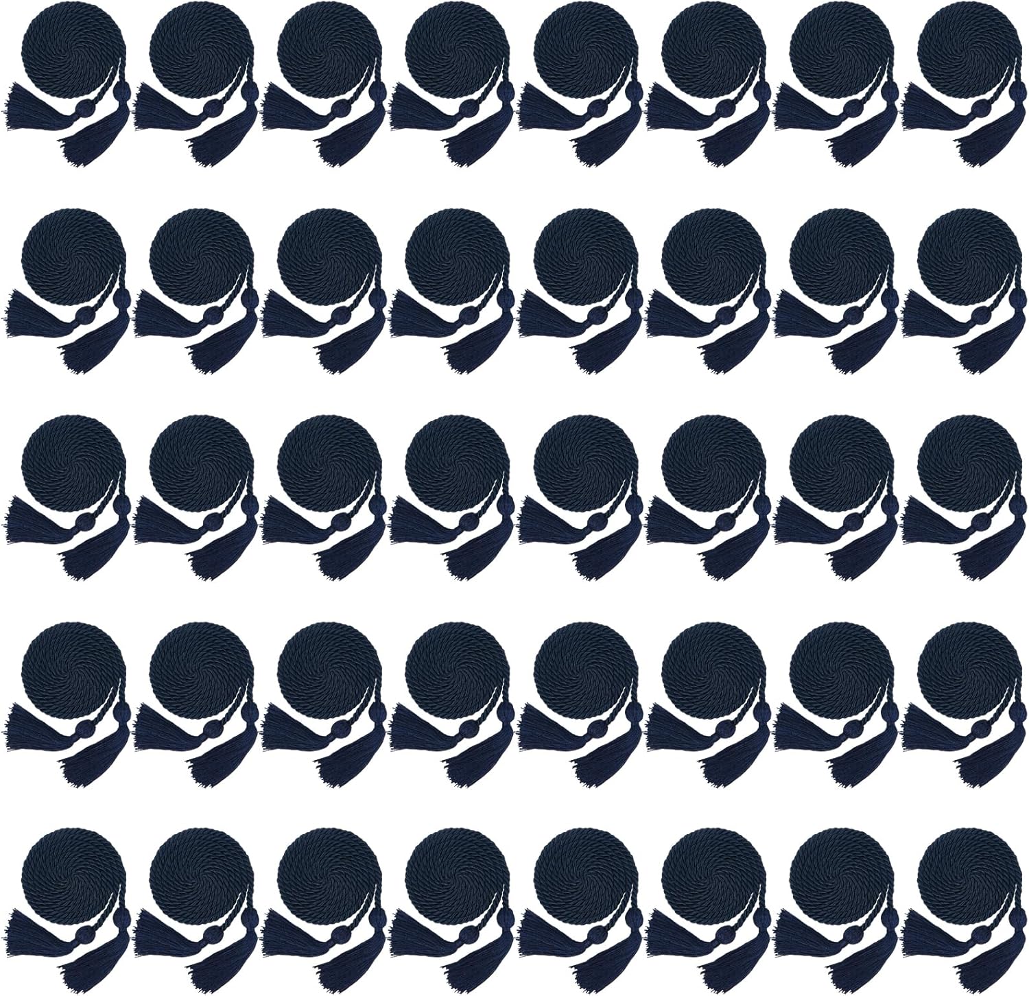 Wholelovein 40 Pack Navy Blue Graduation Honor Ropes Cords Bulk, Yarn Honor Cords with Tassel for High School Bachelor Gown College Graduation 2026