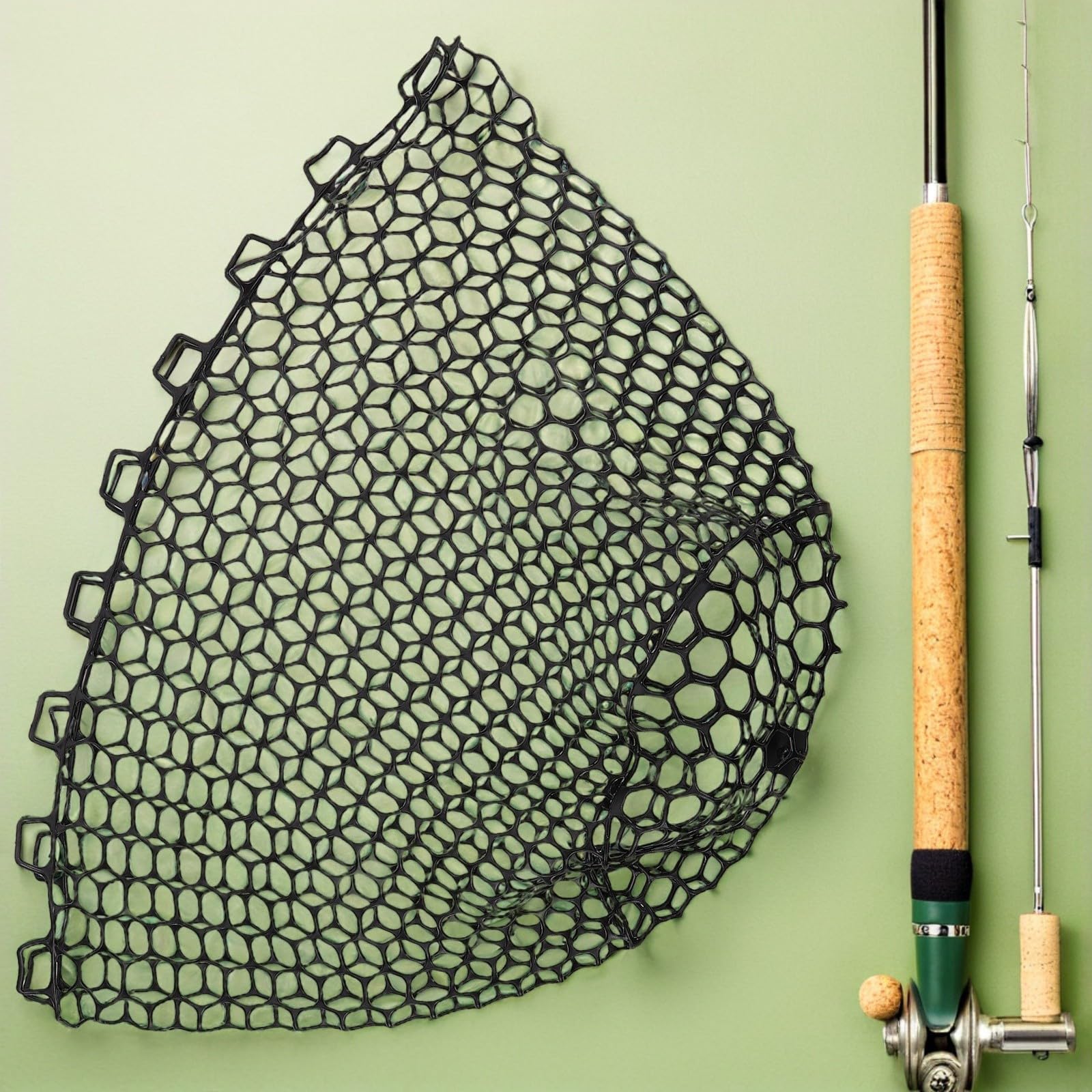 Rete da Pesca in Silicone Resistente e Pieghevole Guadino Senza Manico con Maglia Ampia per Pesca Responsabile in Acqua Dolci e Salate Protezione Pesci