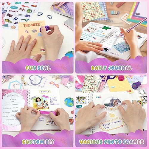 Miniatura 6 de PERRYHOME Juego de diario DIY de 2 paquetes para niñas - Juego de diario de más de 200 piezas para niñas adolescentes y preadolescentes, Kits de