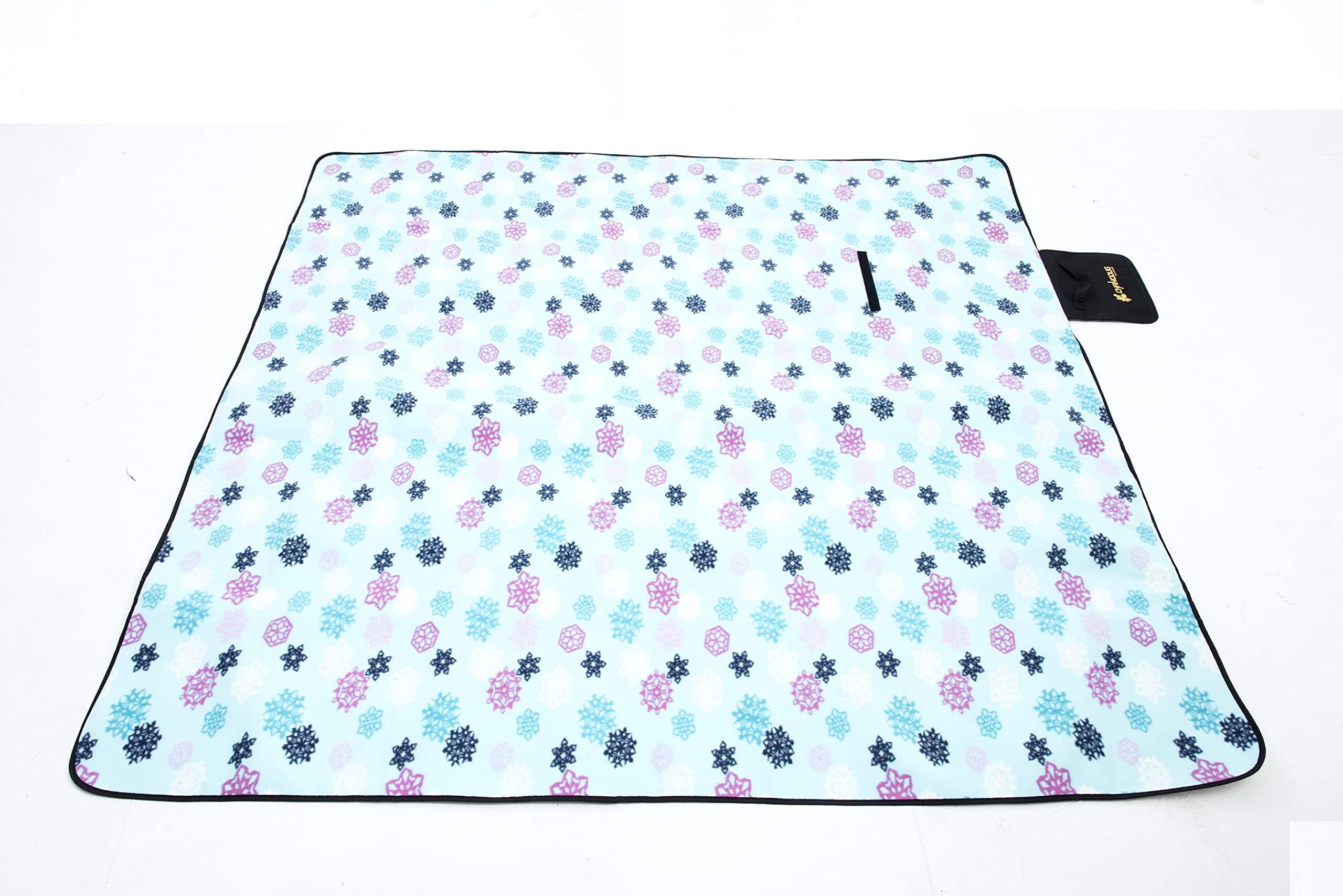 Cmy Light Blue Machine Washable Extra Large Picnic & Beach Blanket Handy Mat Plus Thick Dual Layers Sandproof Waterproof Padding Portable For The Family, Friends, Kids, 79"X79" (Light Blue)