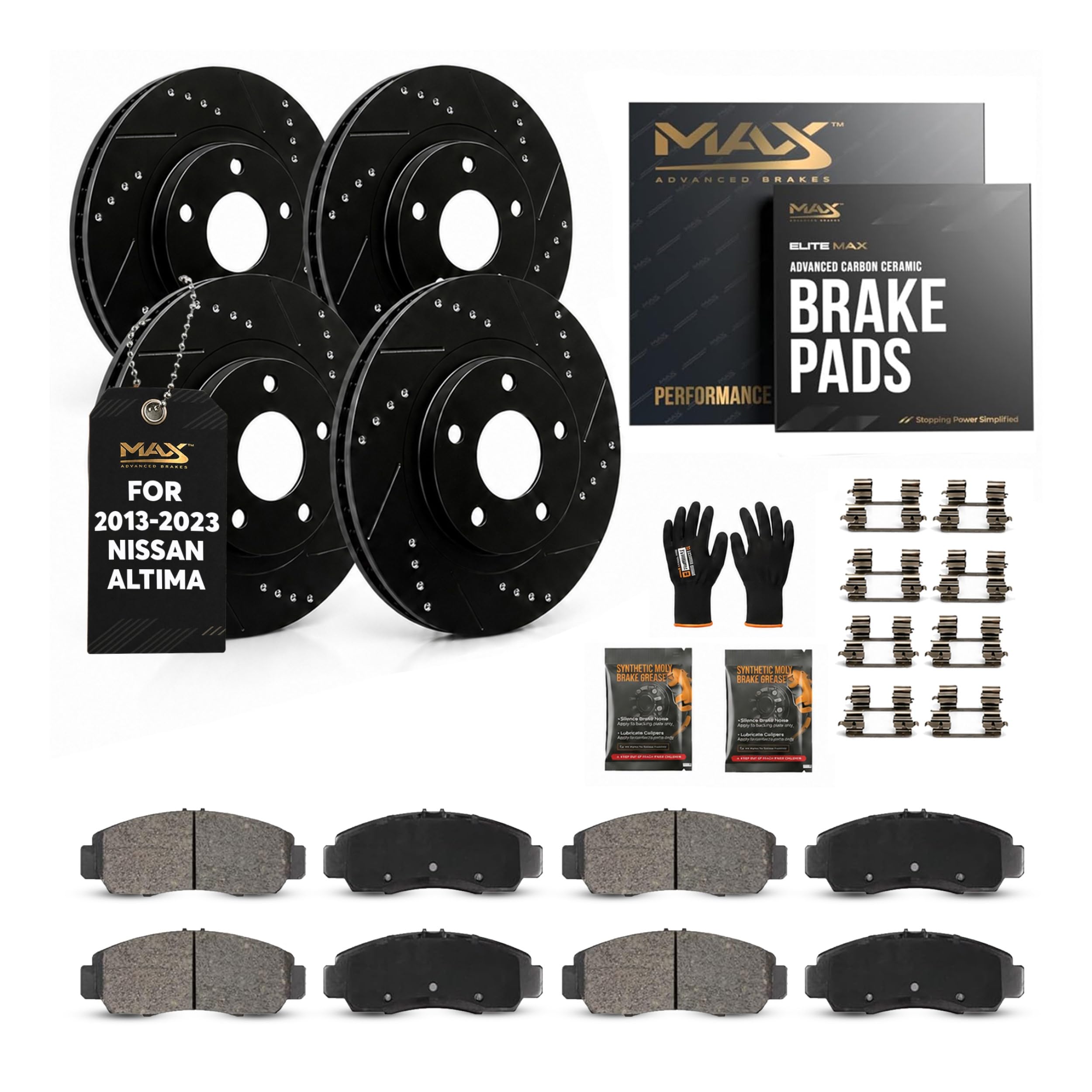 Max Advanced Brakes Front &amp; Rear Brake Kit For Nissan Altima