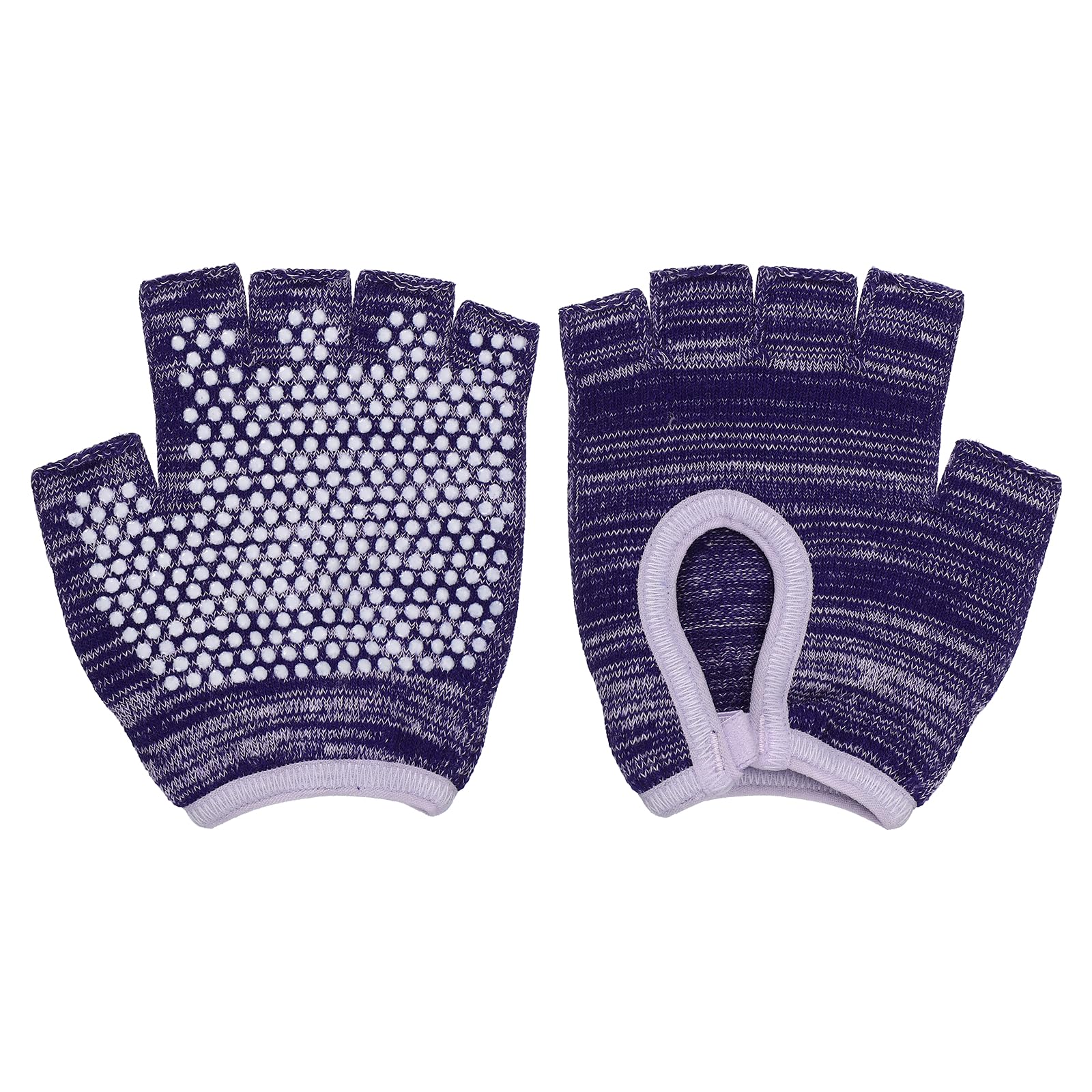 YELARXI Yoga Gloves, Non Slip Fingerless Pilates Gloves Breathable Exercise Workout Mittens - Fitting For(Men Women Gym/Weight Lifting/Cycling/Training), Dark Purple