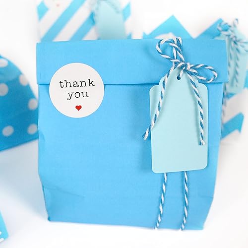 Miniatura 7 de SMINTINE Paquete de 30 bolsas de papel kraft con calcomanías de agradecimiento, etiquetas de papel, cuerda de yute natural, 5 x 3 x 9 pulgadas,