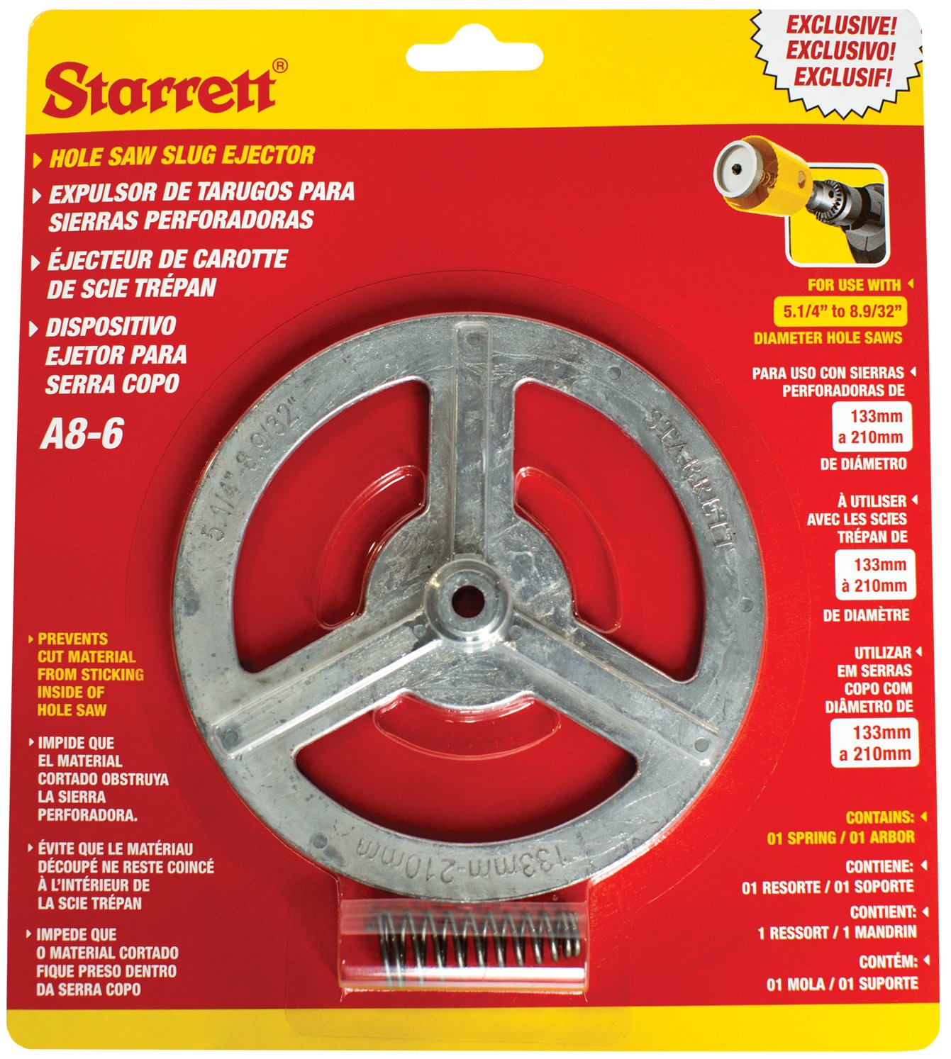 Starrett Hole Saw Core Ejector - KA8-6 Aluminium Ejector Spring Plate - Suitable For 133-210 mm Holesaw Drill Bits - Image 3