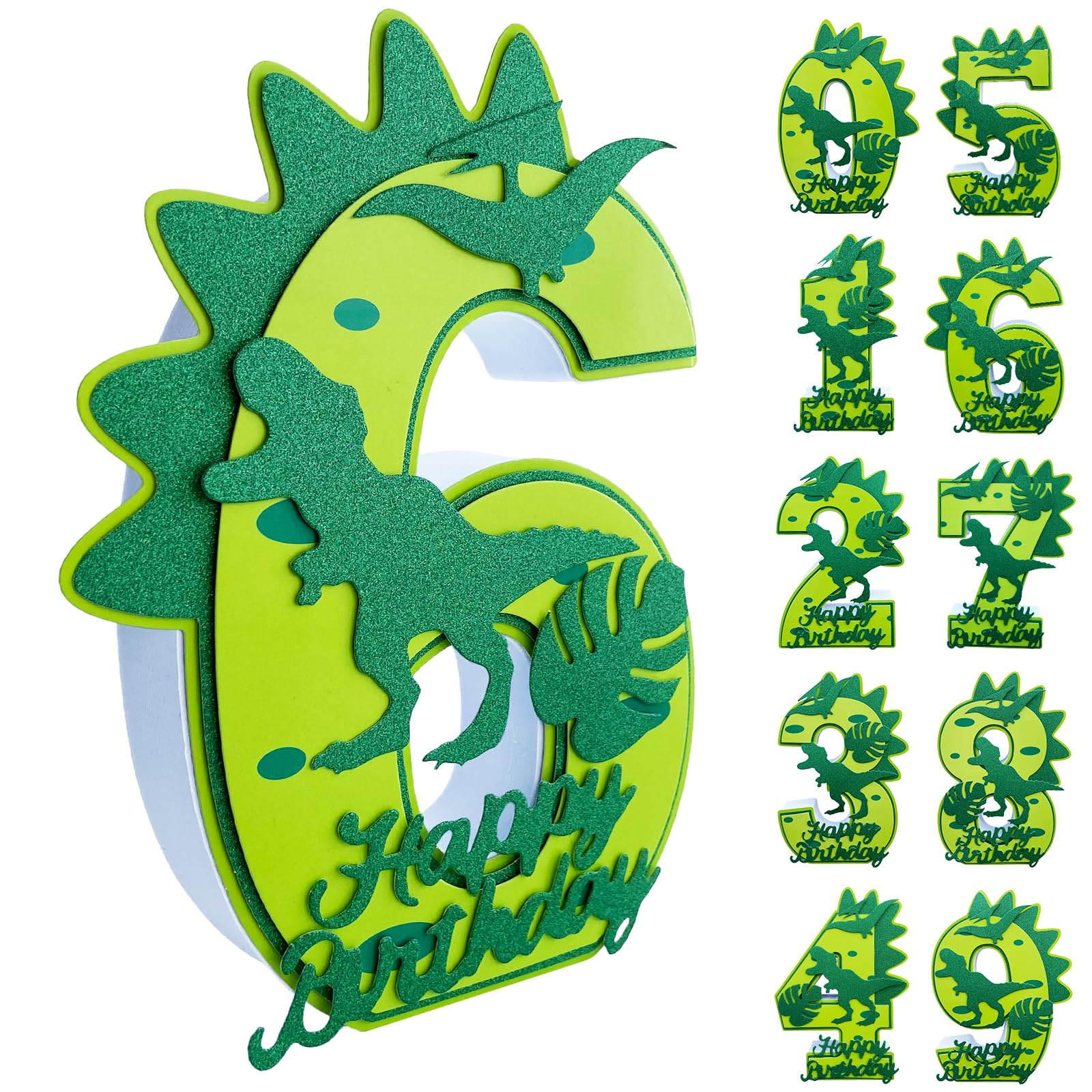 Y_Bong Dinosaur Birthday Party Supplies - Birthday Party Centerpieces for Table Decorations - Funny Gifts for Boy Girl Kids Happy Birthday Numbers