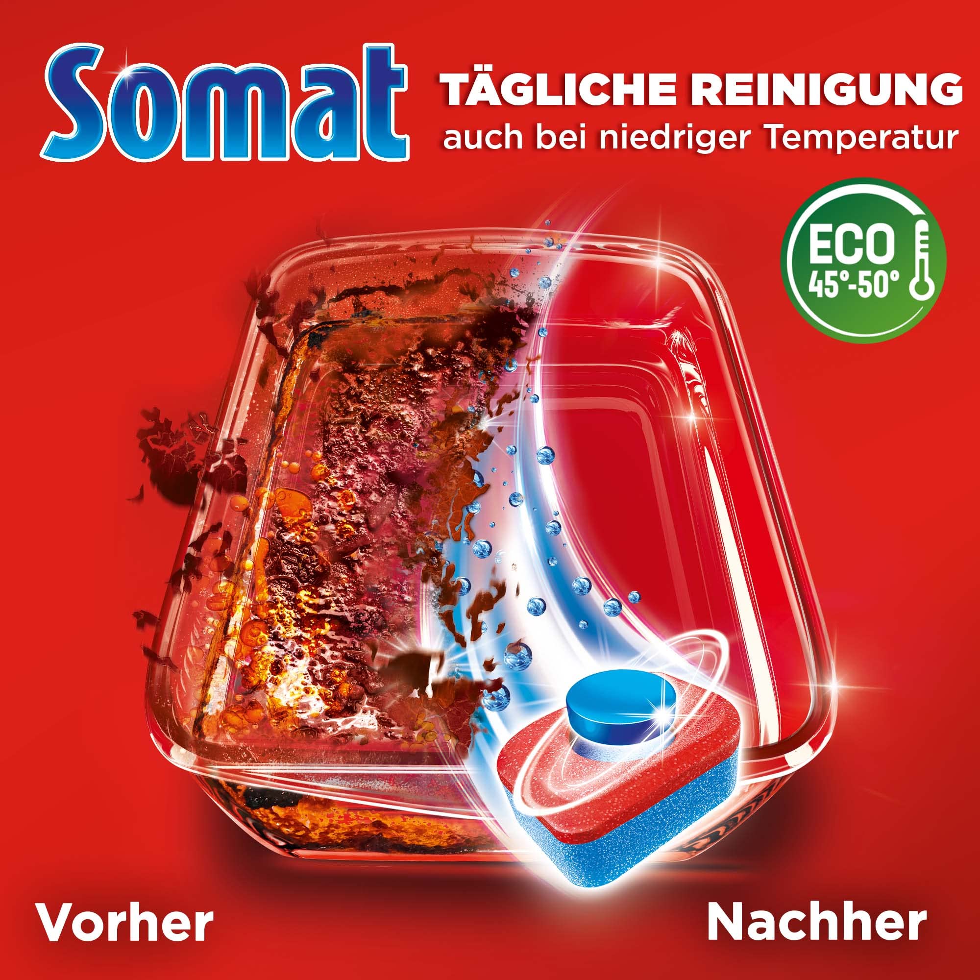 Somat Gold Lavastoviglie Tabs (4 x 80 schede), lavelli piatti per piatti luminosi e puliti anche a basse temperature, extra forza contro i bruciati