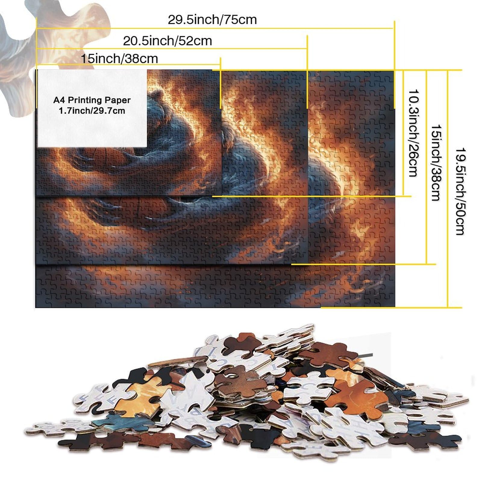 Puzzle, Bydło Dorośli Zabawa Śliczna Krowa Puzzle Gra Edukacyjna Zabawka Intelektualna Gra Zabawka Antystresowa/Style-1/1000Pcs (75X50Cm)