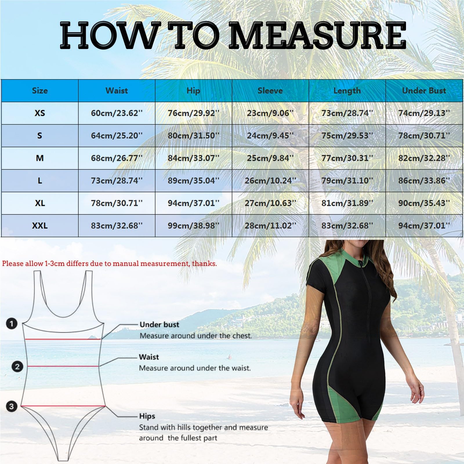 Costume da bagno da donna, alla moda, a maniche lunghe, per surf, hot spring