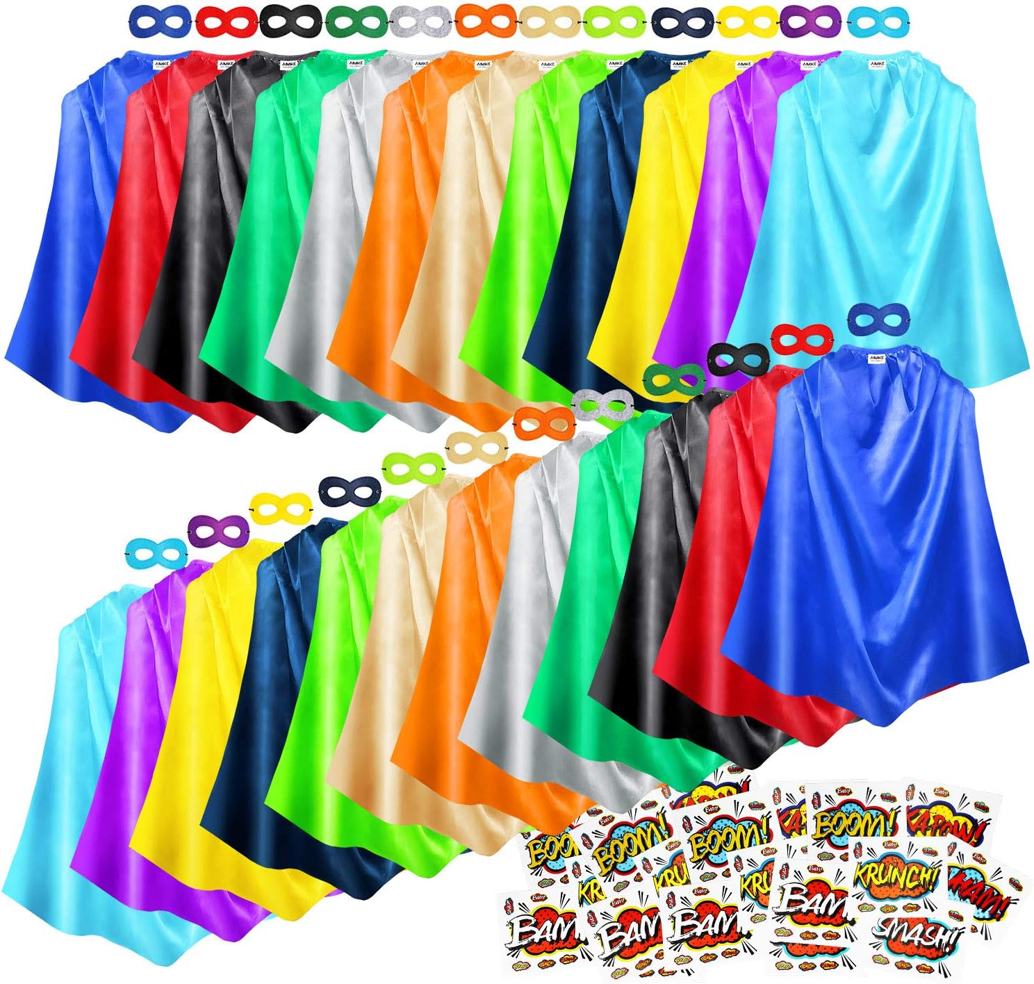 24 Packs Superhero Capes with Mask