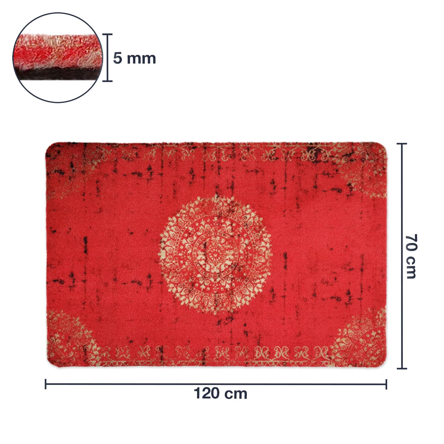 Deco-mat Fußmatte Orient 40x60cm - Rutschfeste Schmutzfangmatte Für Innen & Außen