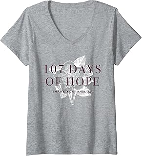 Womens 107 Days Kamala Harris V-Neck T-Shirt