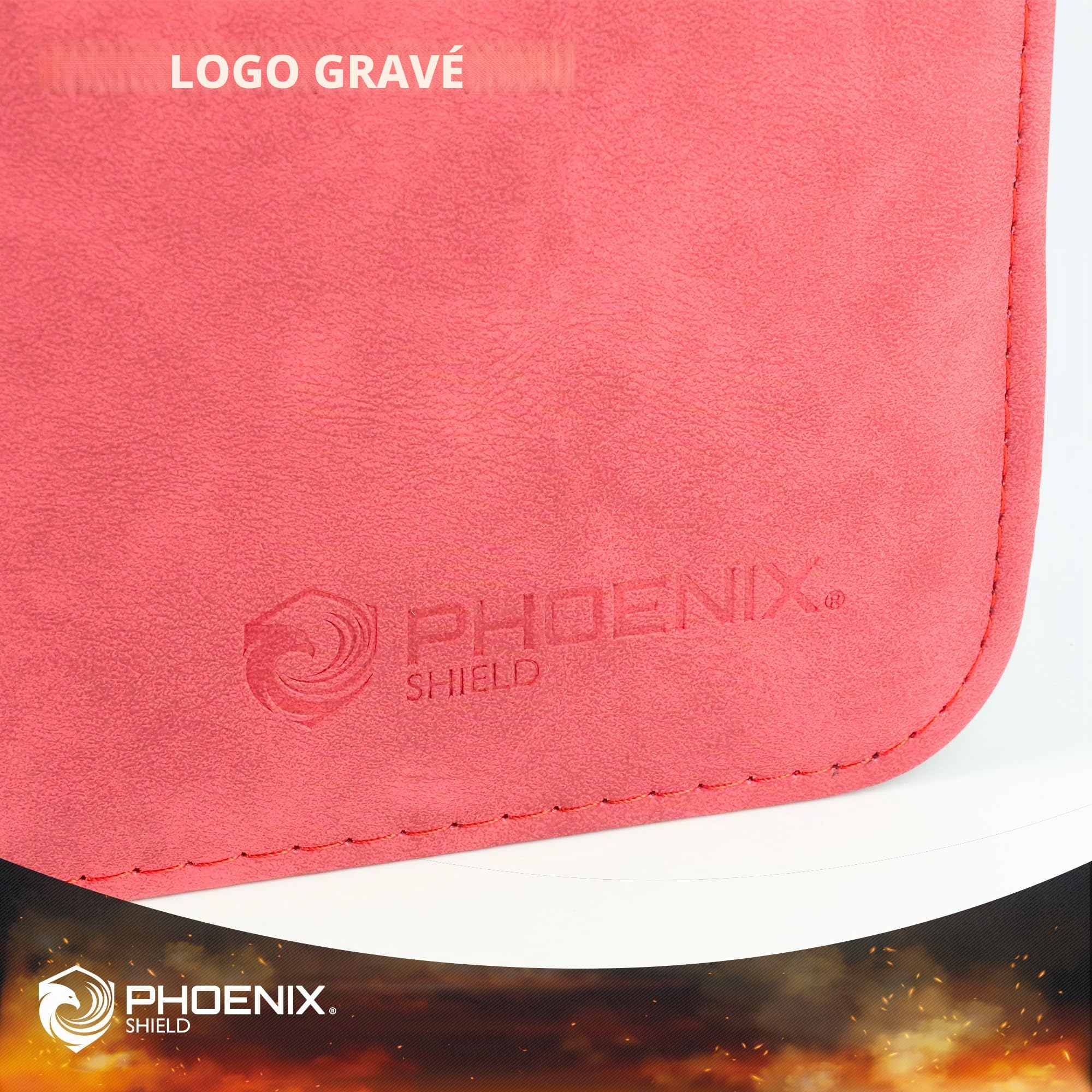 Phoenix Shield 69108 – Album rouge effet cuir 9 pochettes pour cartes en toploader (360 cartes) – Classeur rigide à fermeture éclair avec ouverture latérale