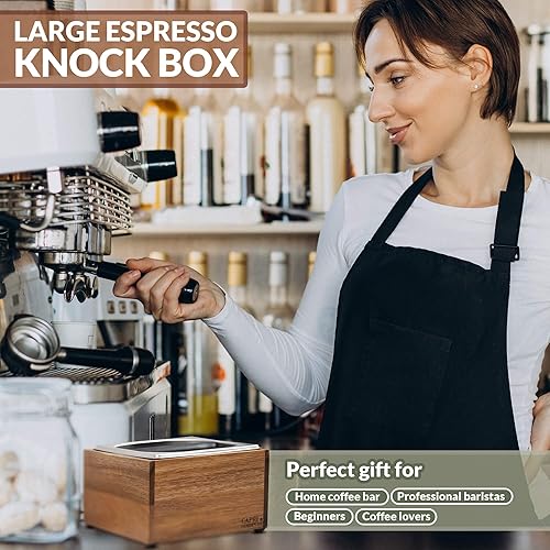 Miniatura 4 de Knock Box | Caja de golpe de espresso de gran capacidad | Caja de golpeo de base antideslizante Espresso | Caja de café | Caja de golpeo espresso