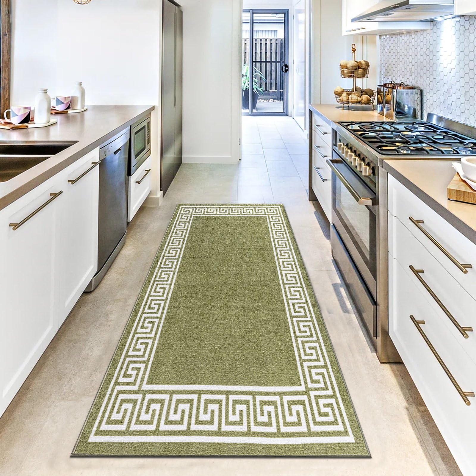 renoazul® Carpet Runners for Hallways Non-Slip Long & Wide Heavy-Duty Plain | 80 x 300 cm Super Absorbent Indoor Stair Carpet and Kitchen Anti-slip Floor Mats - Greeky Rug - Grey & Black — view 131