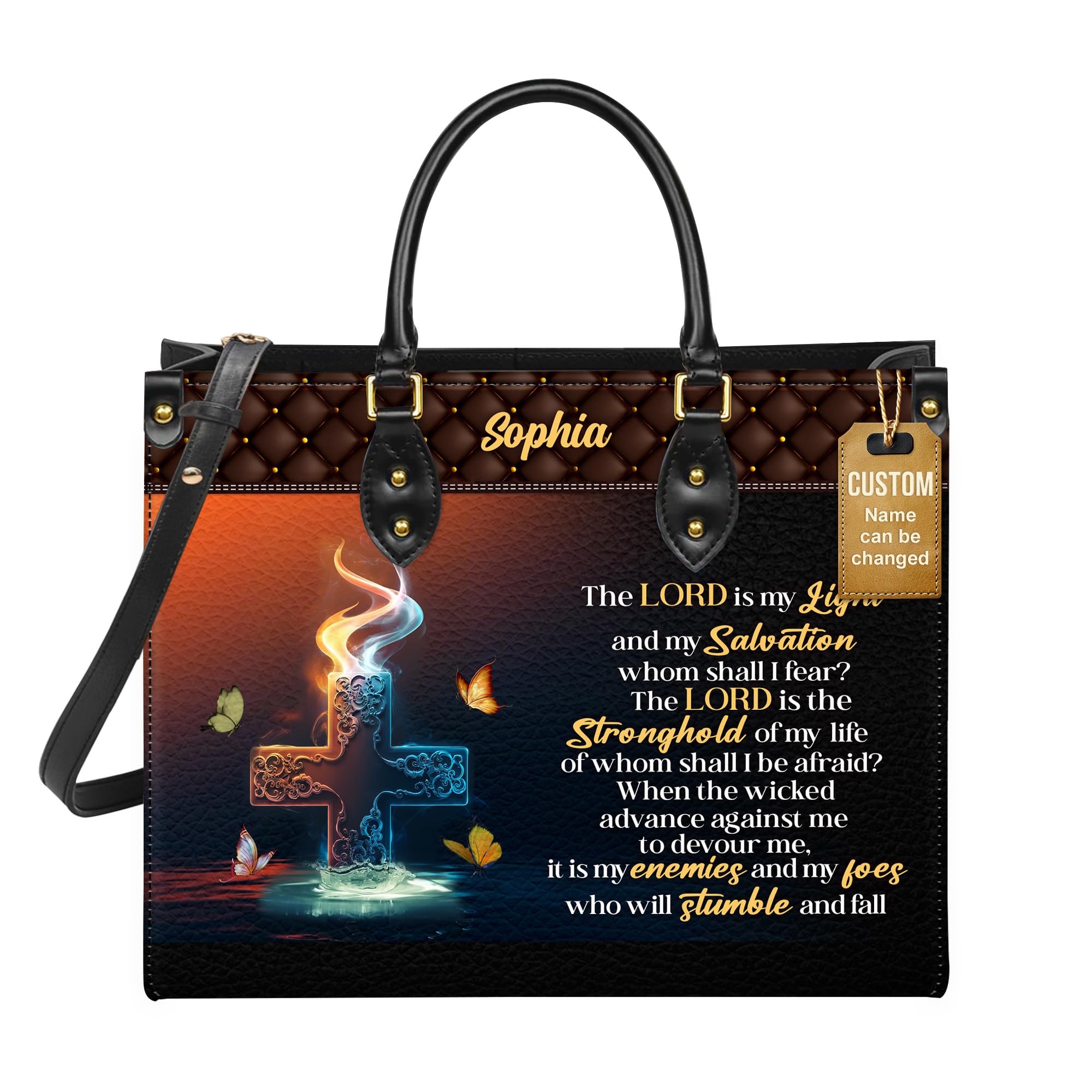 Personalized Leather Handbag for Women, Custom Name Church Bag, Christian Gifts, Gifts for God Lovers