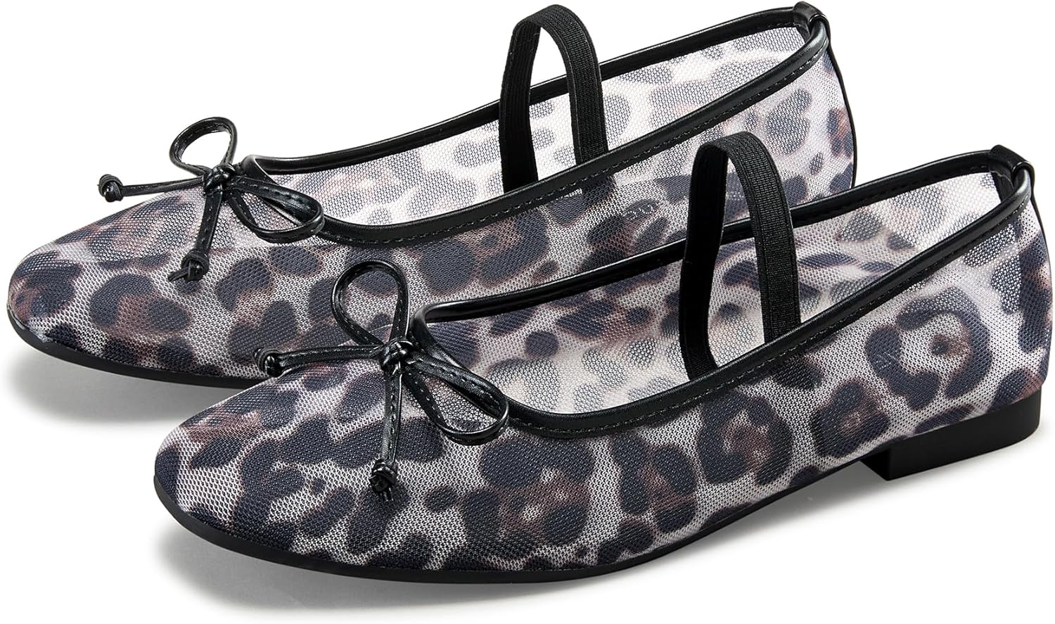 Ballet Flats with Bow Square Toe Ballerina Flats Slip on Bowknot Flat Shoes for Women Dressy Comfortable