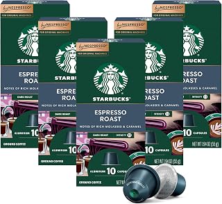 Starbucks by Nespresso Original, Dark Roast Espresso, 50-count | Capsules, Espresso Coffee Pods